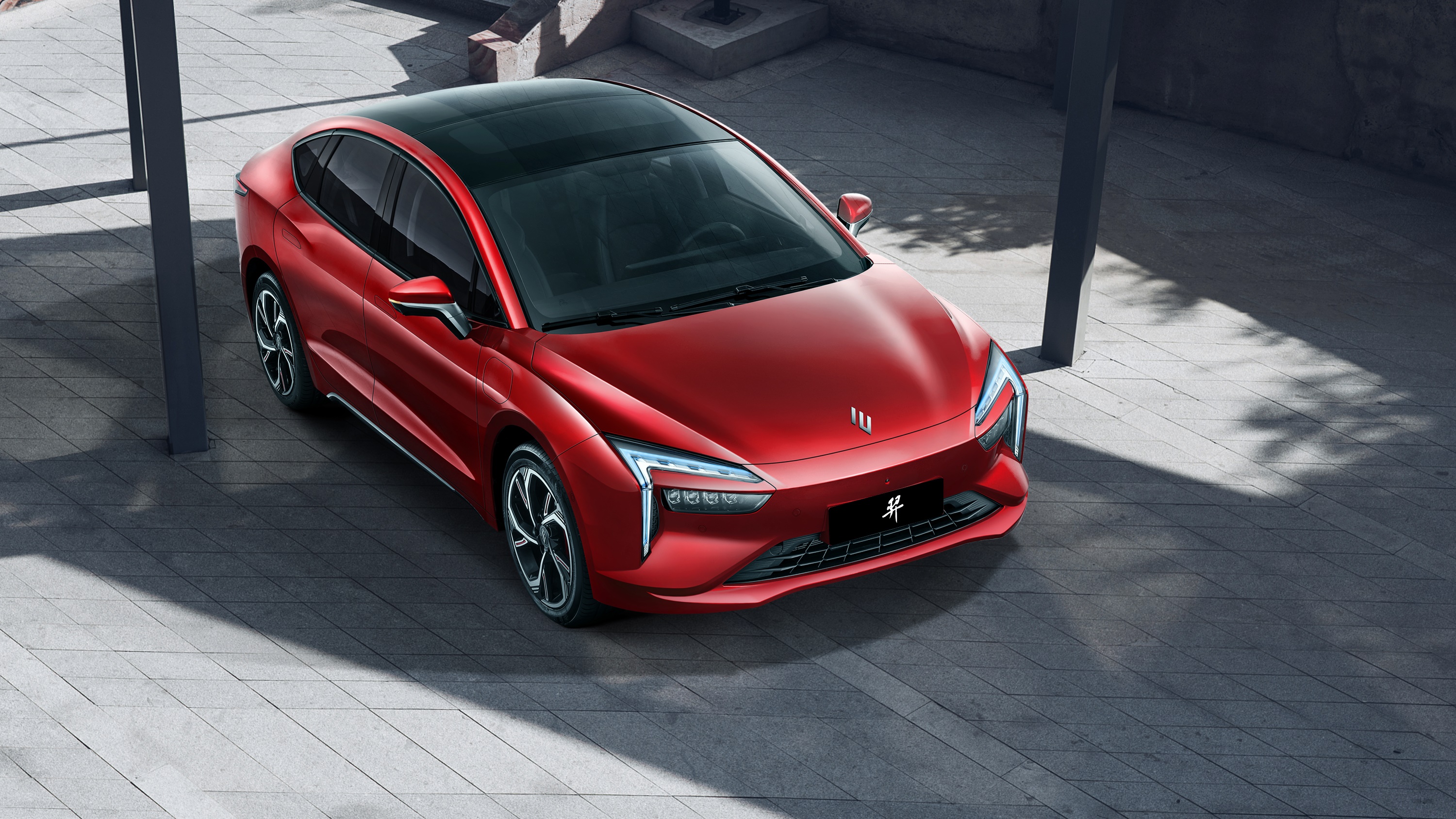 Red JMEV Yi HD electric car HD Wallpaper