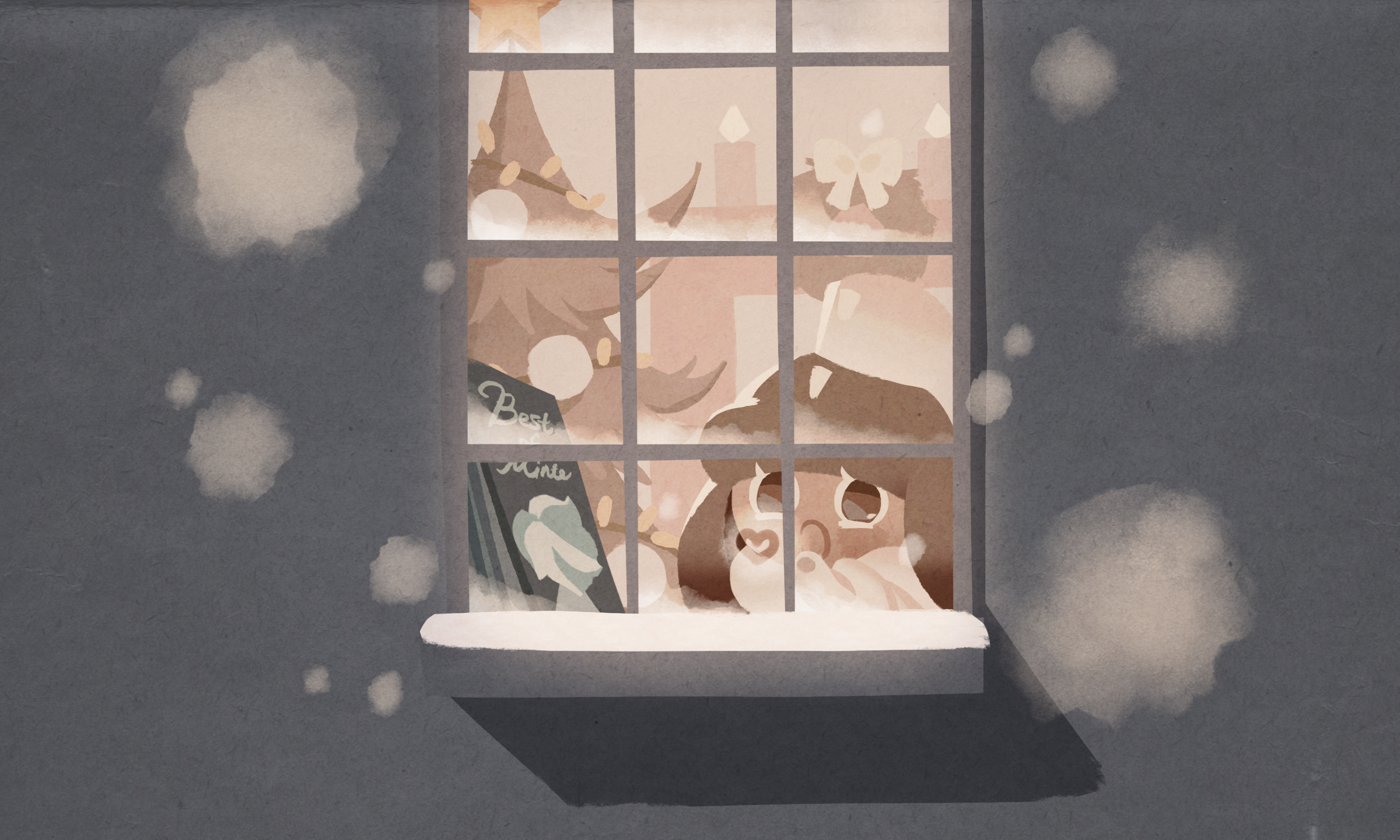 Cocoa Cookie from Cookie Run: Kingdom looking out a window HD Wallpaper