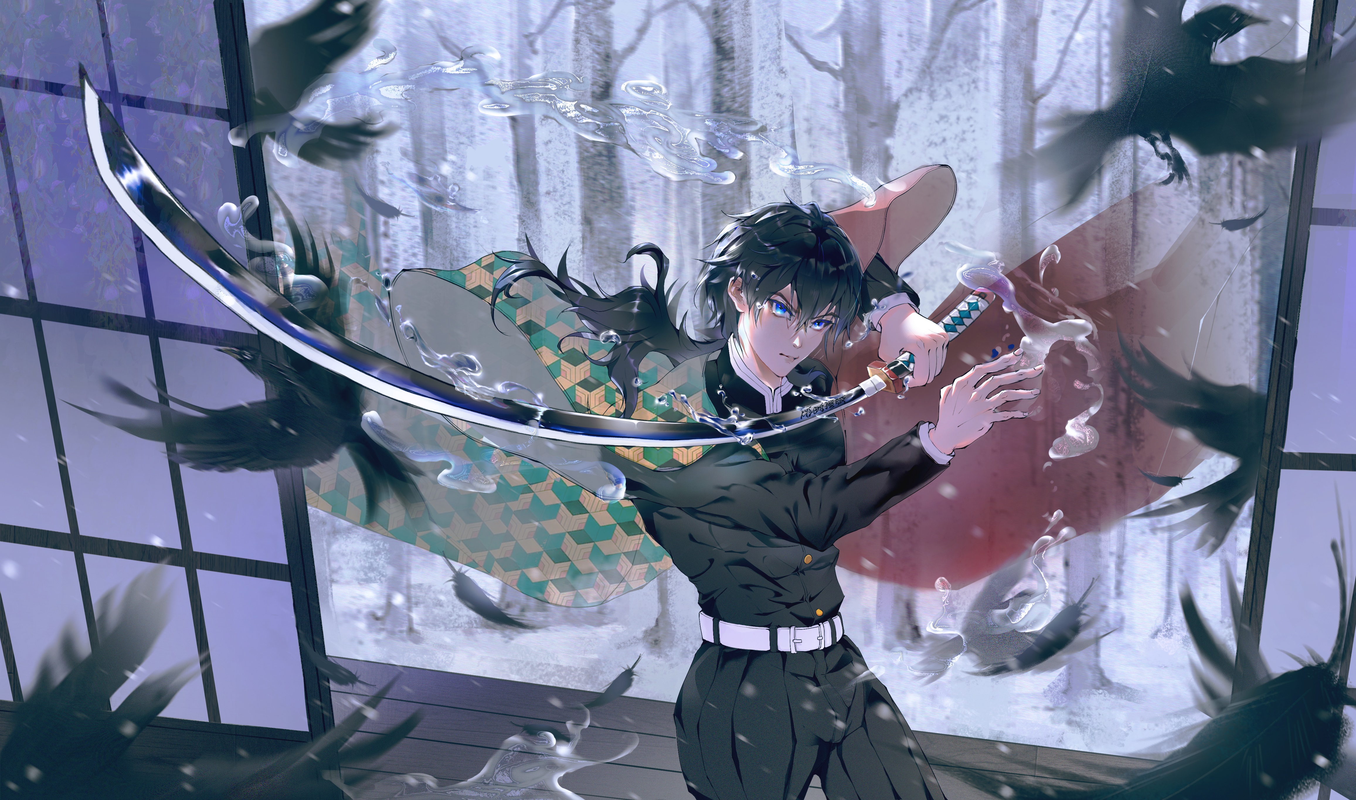 Giyuu Tomioka from Demon Slayer: Kimetsu No Yaiba 4K HD Wallpaper