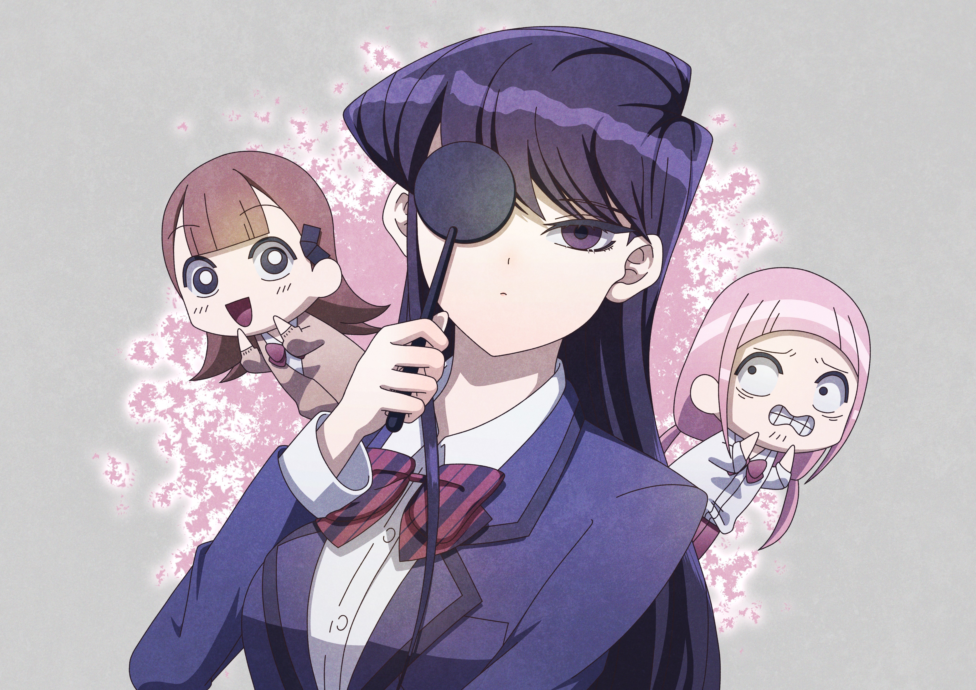 Komi Can't Communicate 4K: Shouko Komi with Chibi Characters HD Wallpaper