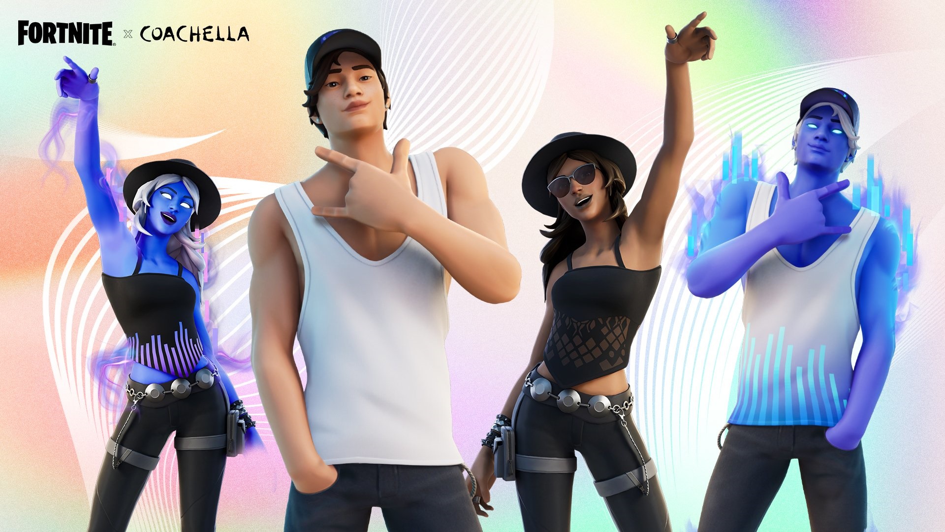 Fortnite x Coachella characters dancing HD Wallpaper