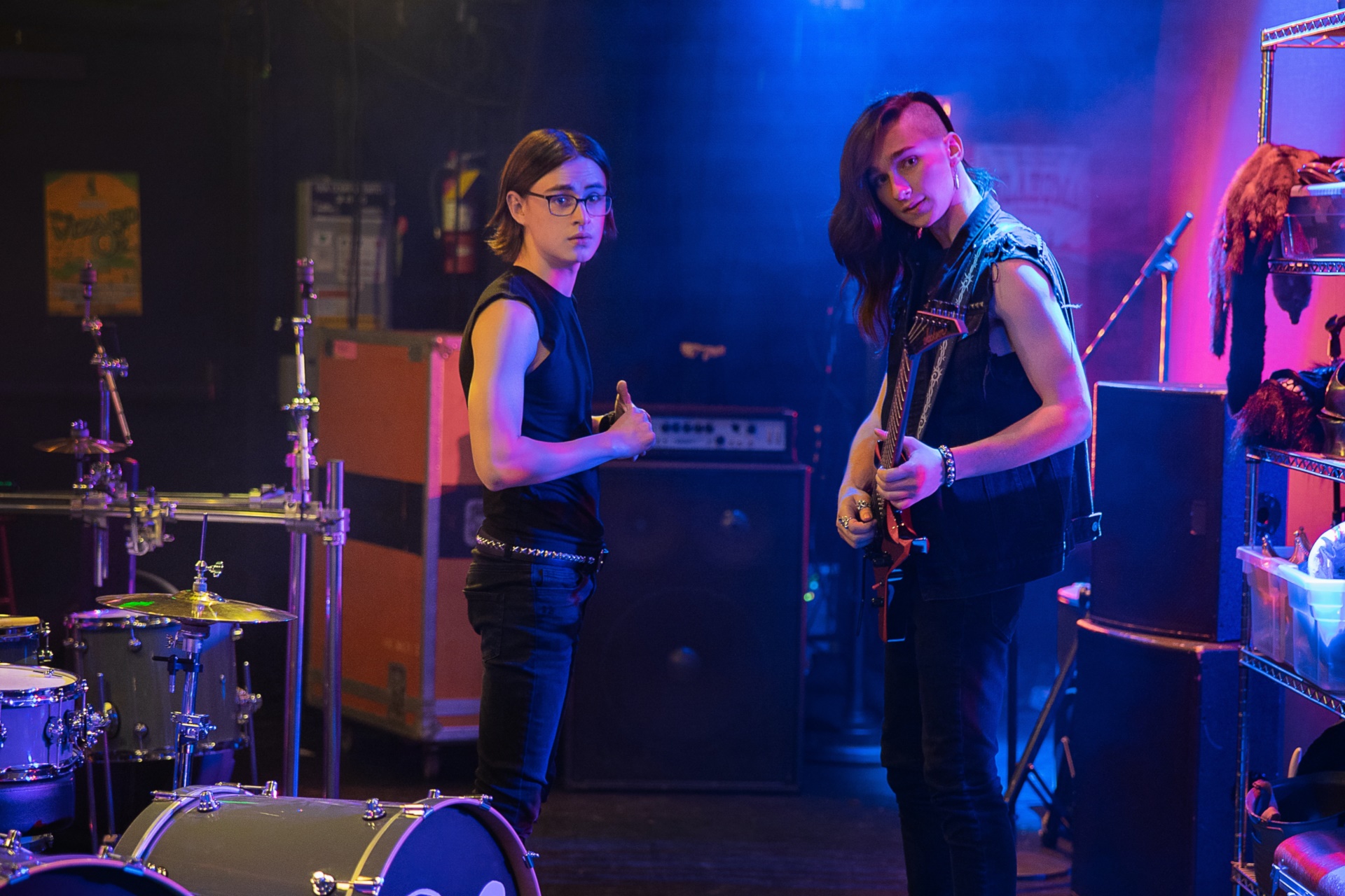 Two young men in a band setting HD Wallpaper