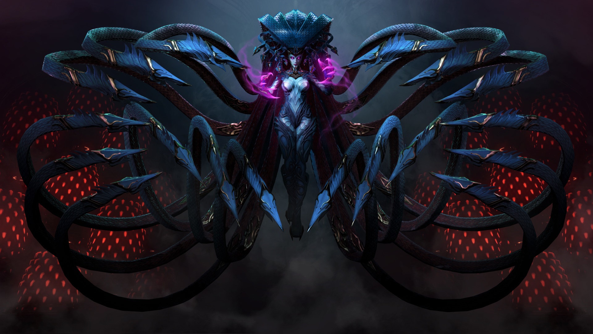 Kerrigan from StarCraft with serpentine appendages HD Wallpaper