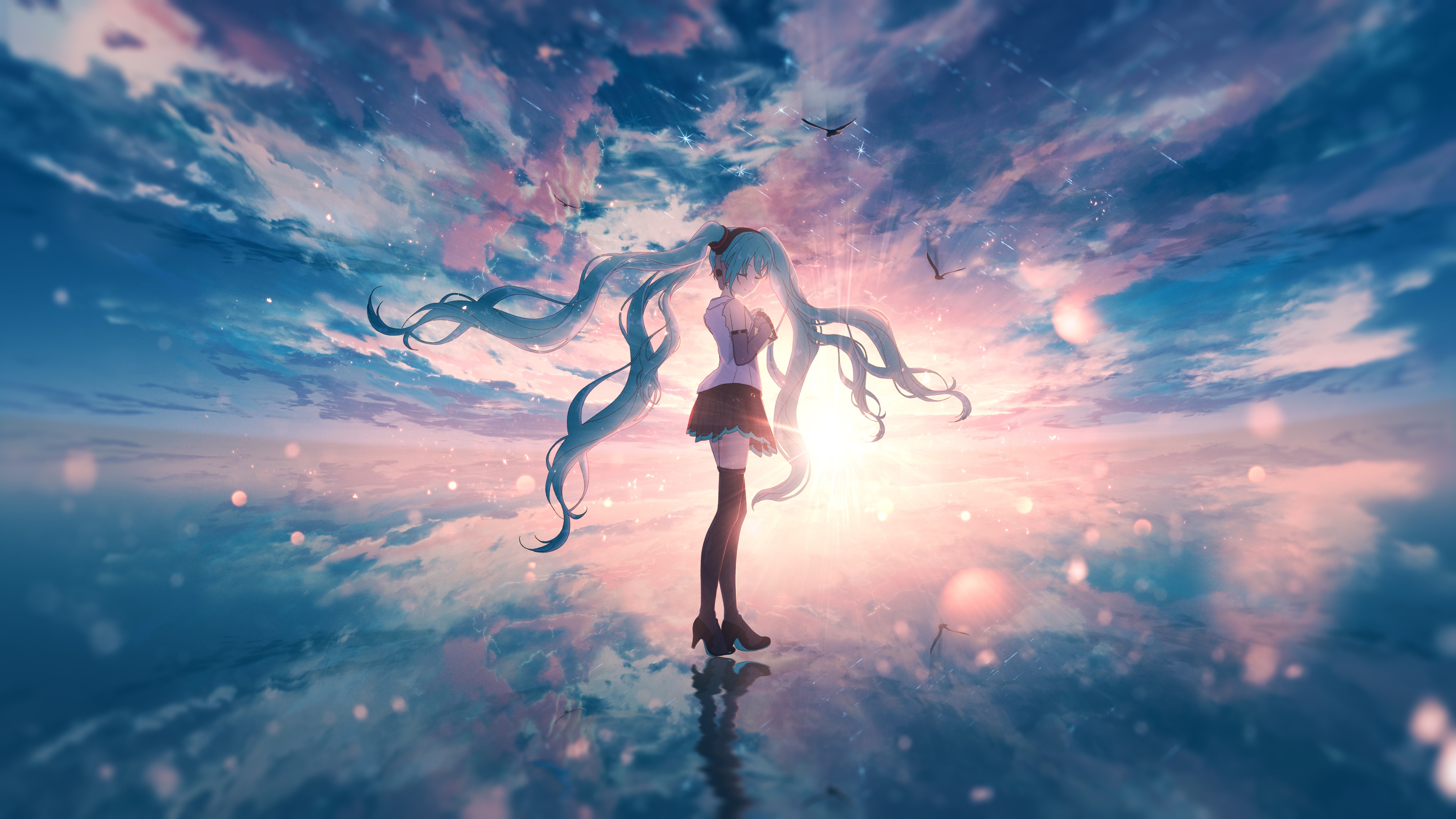 Hatsune Miku from Vocaloid in 4K HD Wallpaper