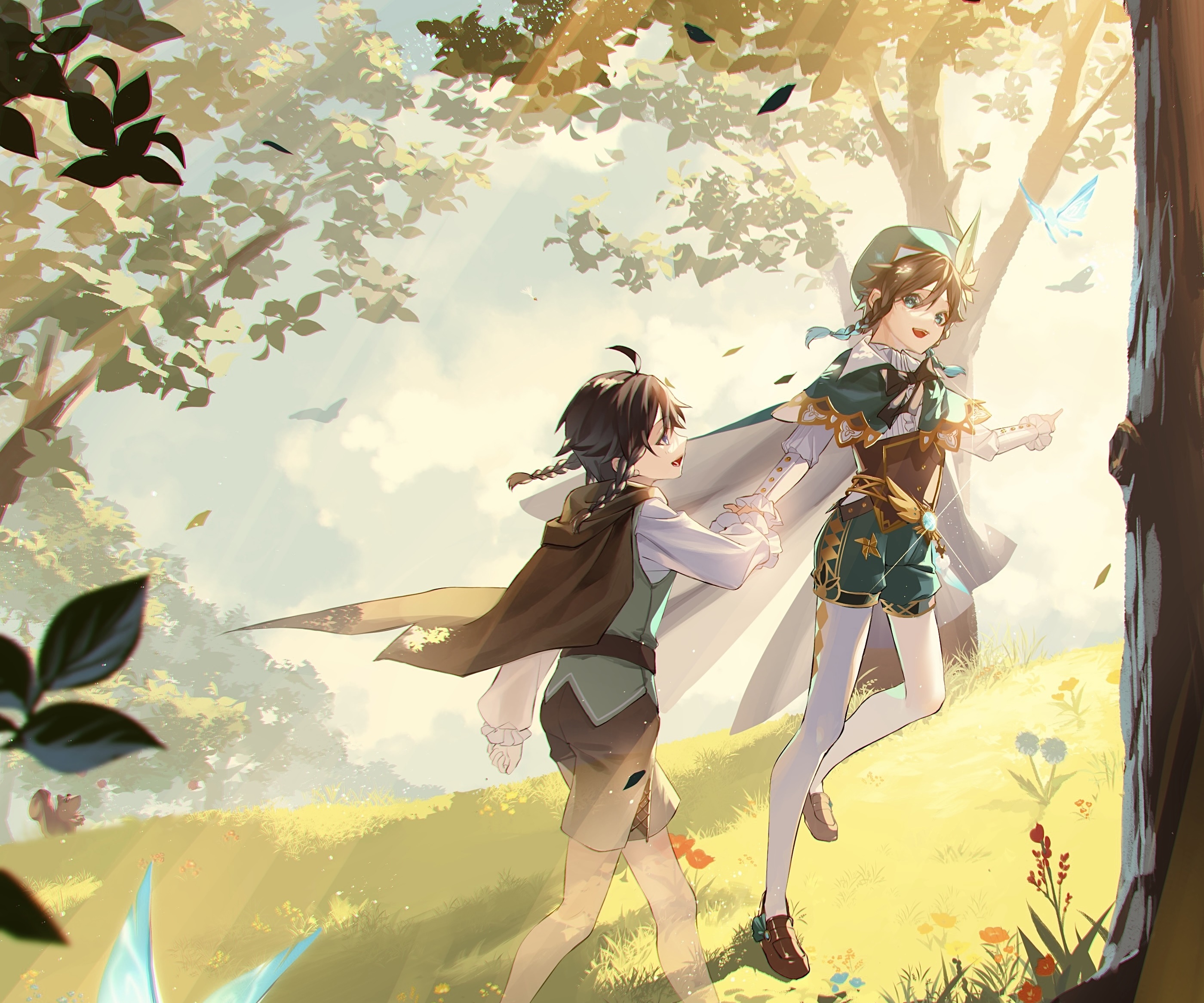 Venti from Genshin Impact in a forest HD Wallpaper