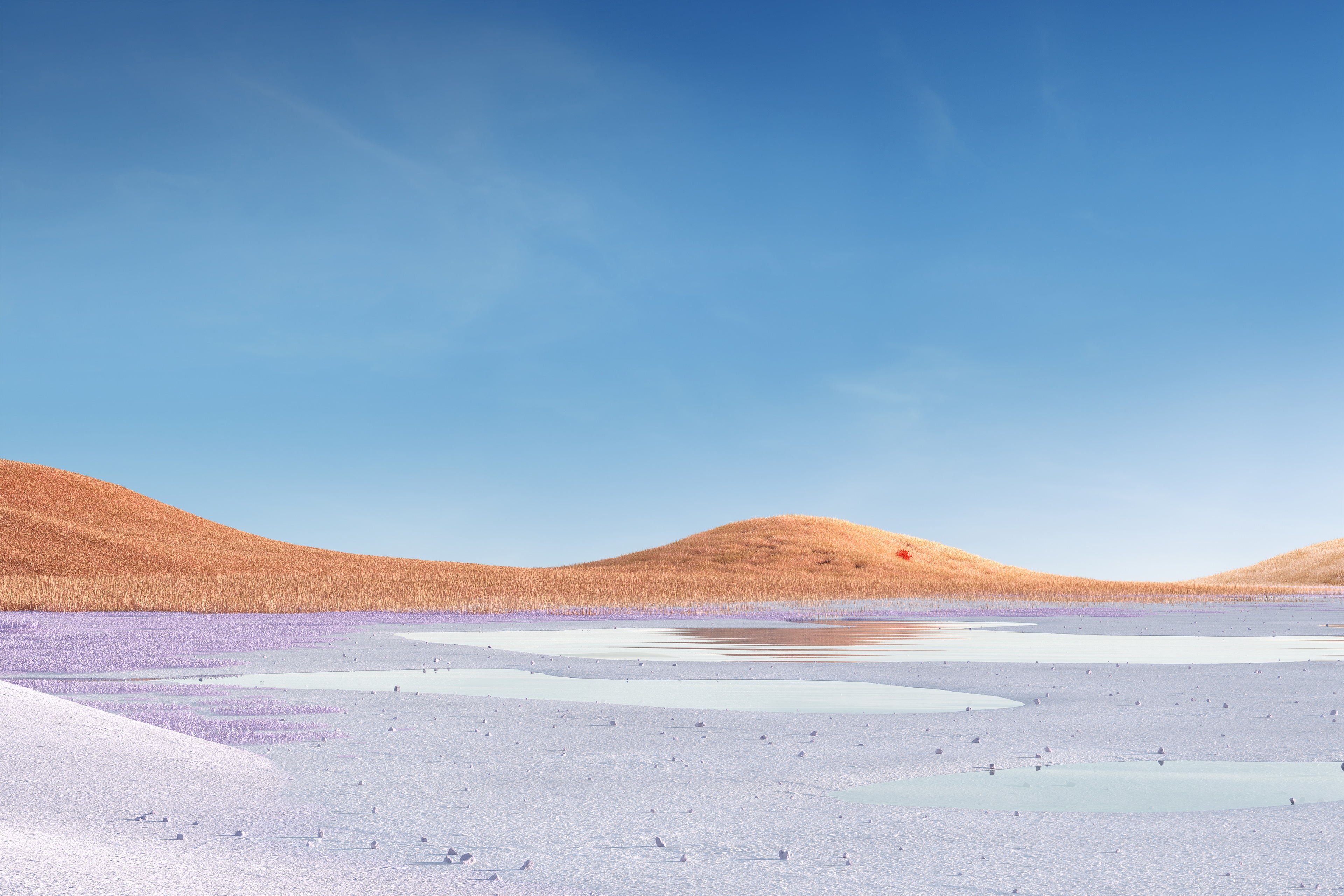 Lake and Hills 4K HD Wallpaper