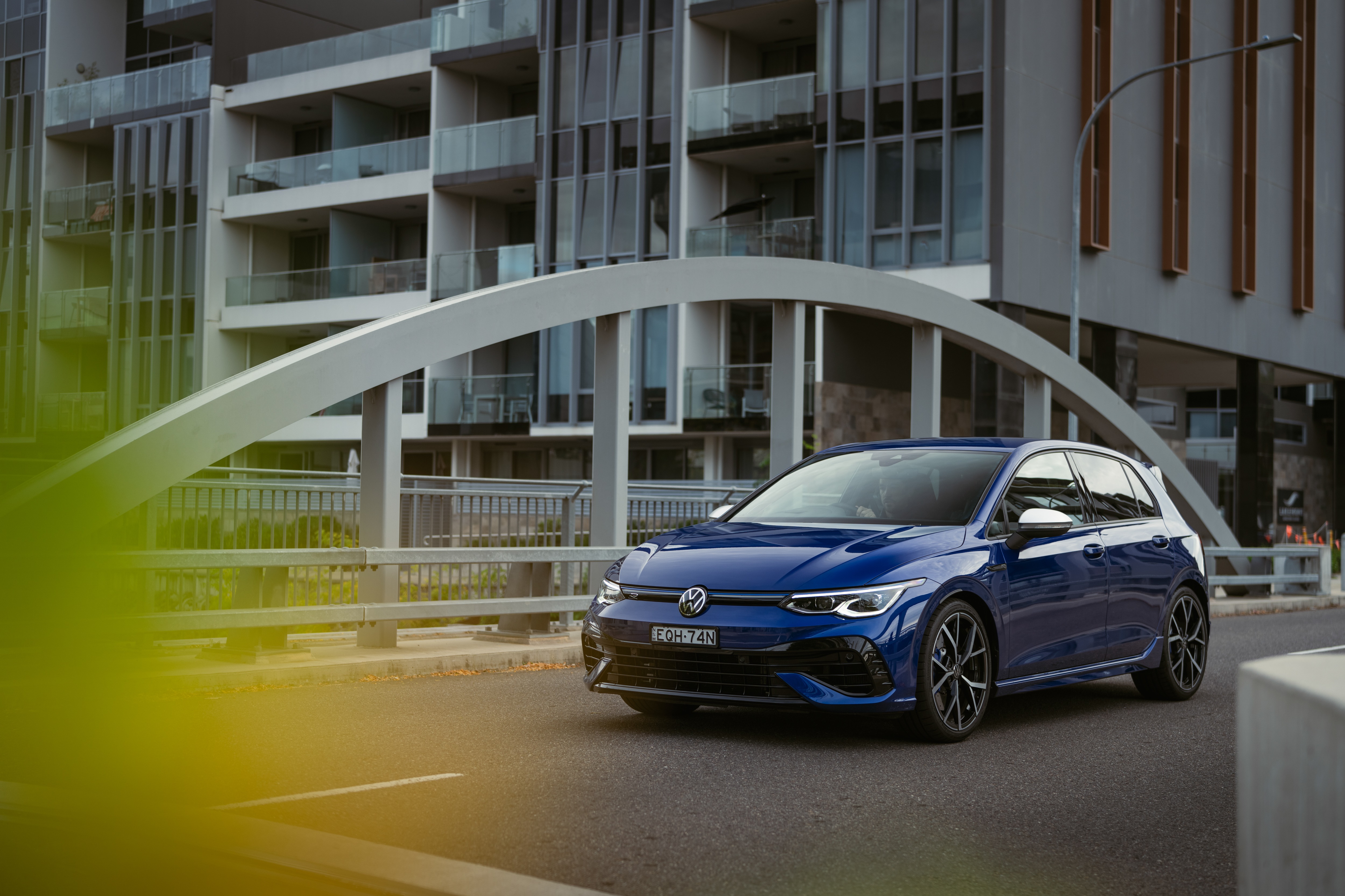 Blue Volkswagen Golf R 4K HD Wallpaper
