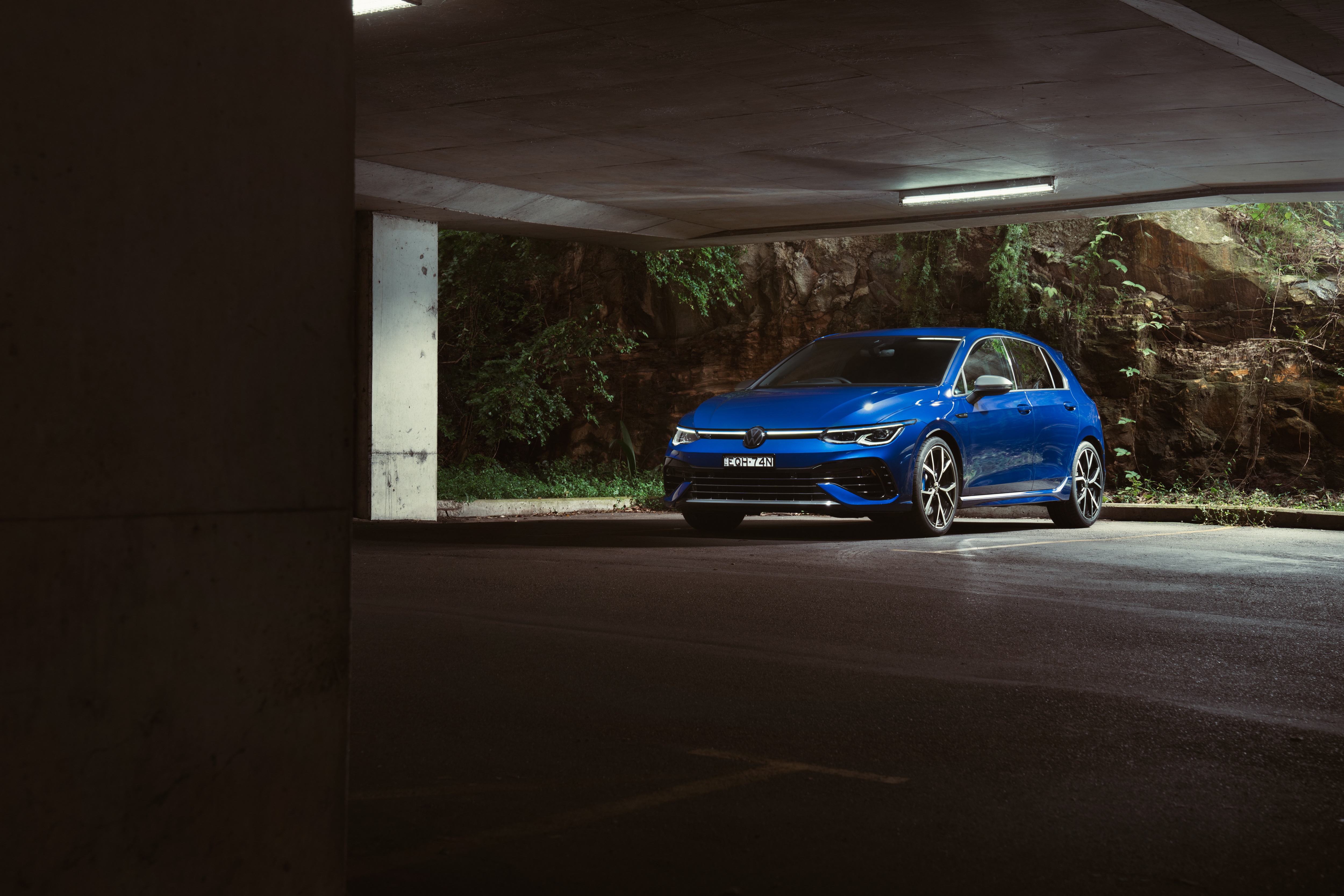 Blue Volkswagen Golf R 4K HD Wallpaper