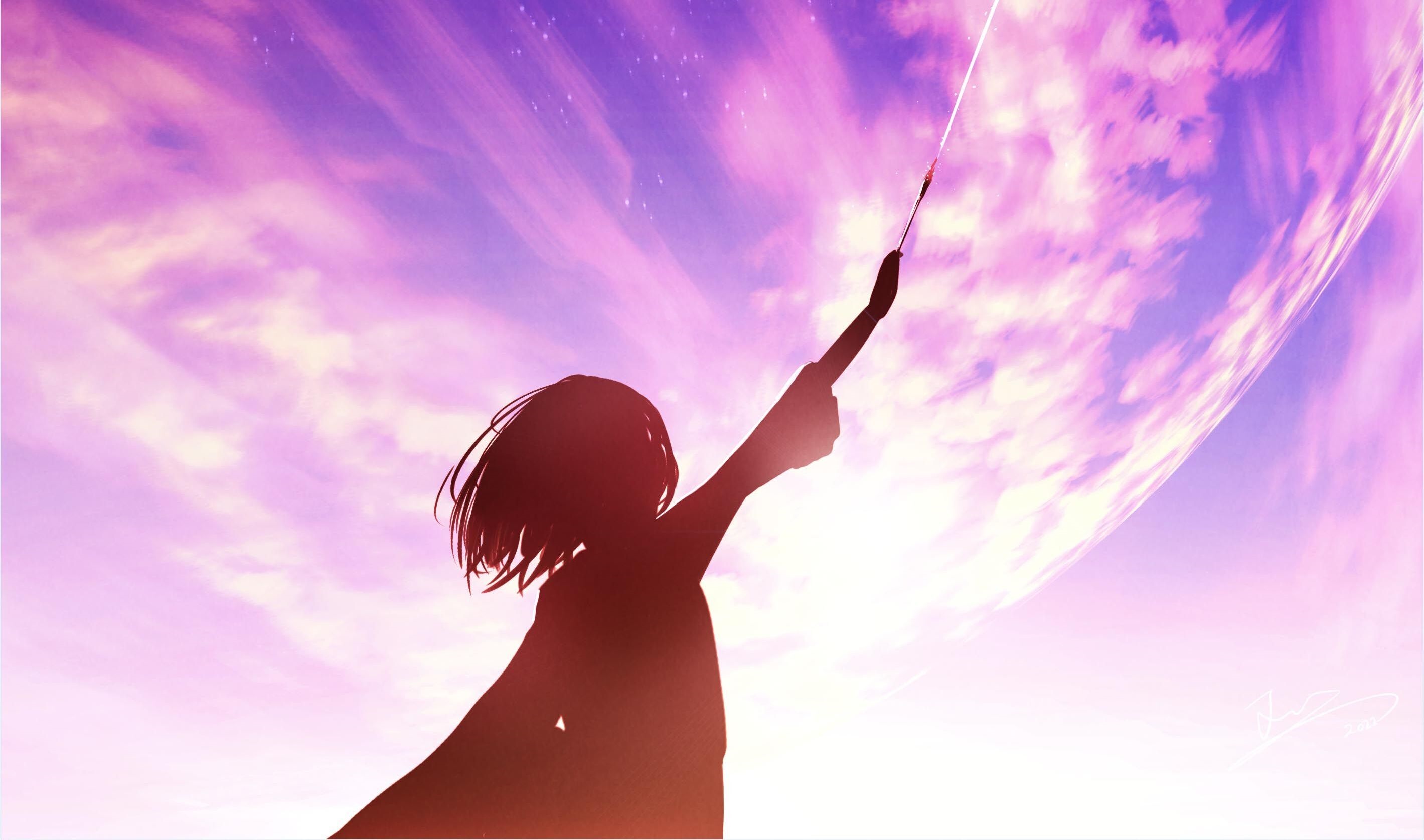 Girl reaching for the sky HD Wallpaper