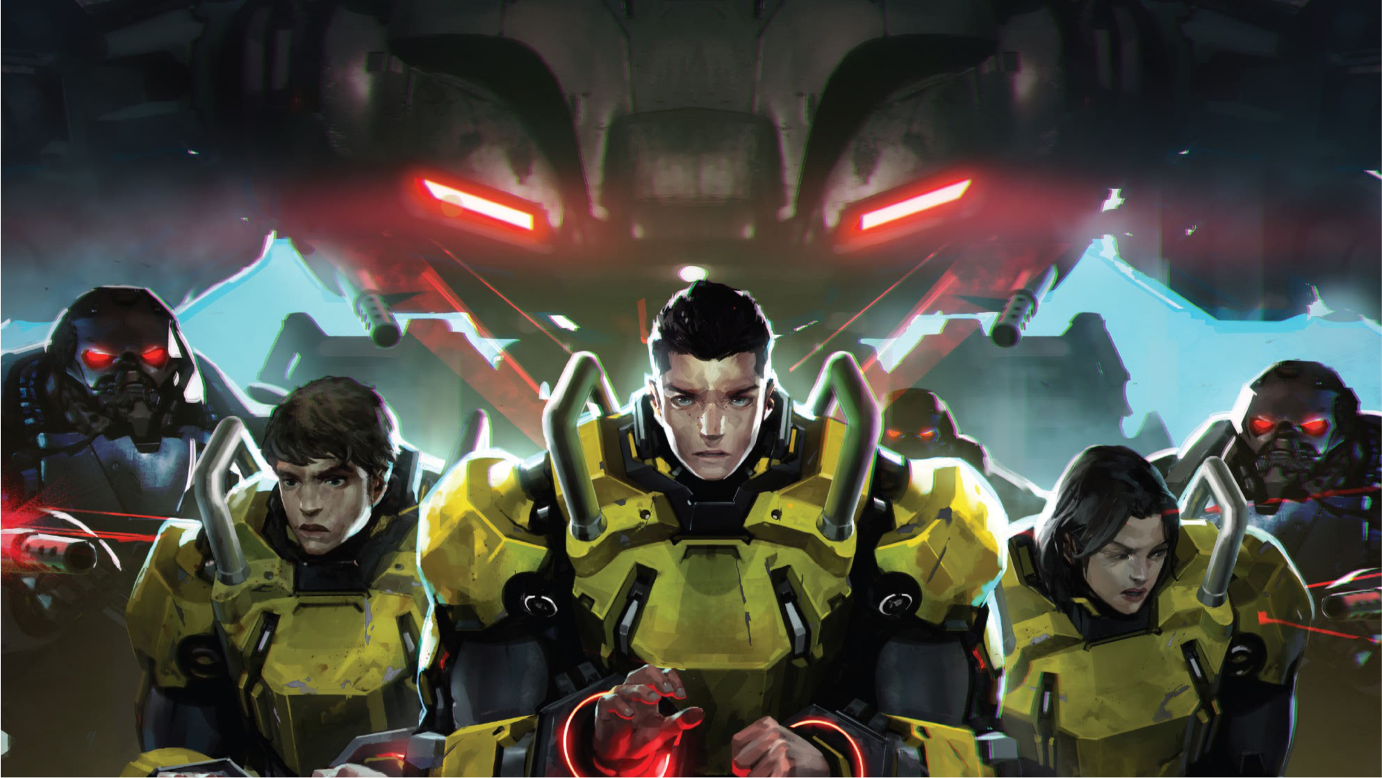 Armorclads in yellow and black power armor HD Wallpaper