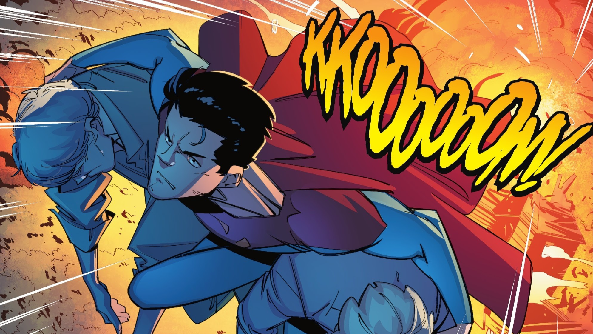 Jon Kent as Superman fighting HD Wallpaper