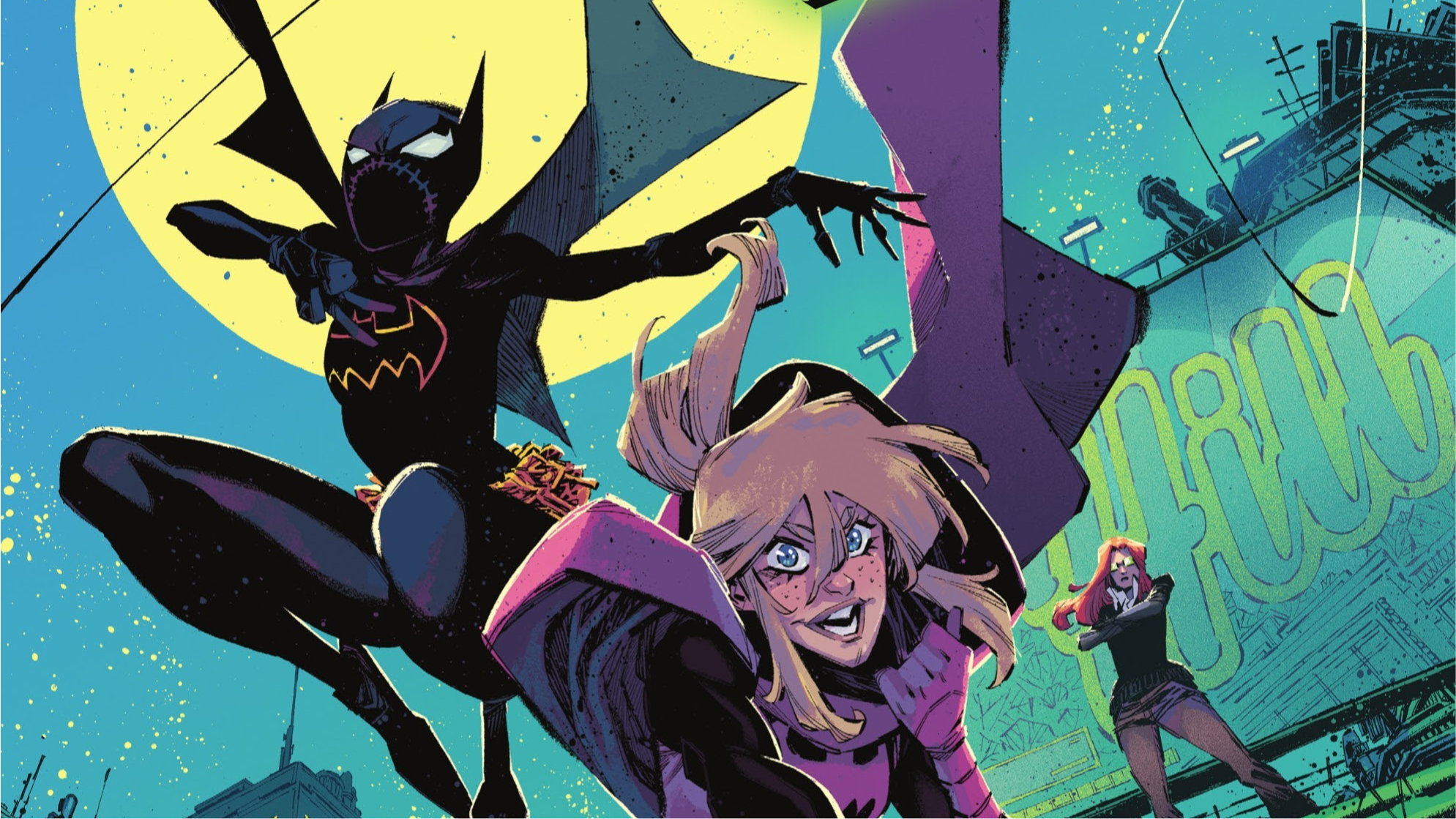 Batgirl and friends in Gotham City HD Wallpaper