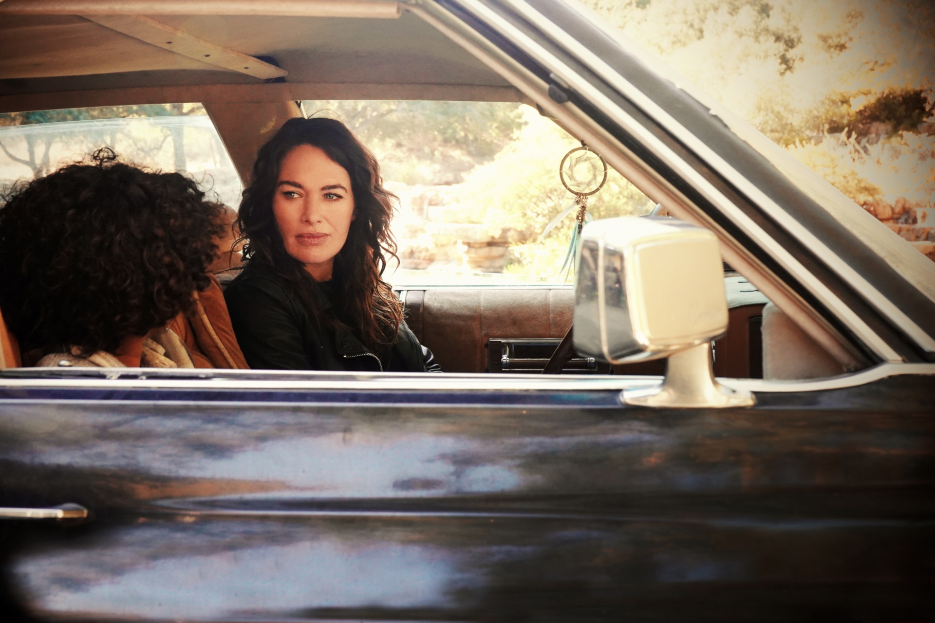 Lena Headey in a car HD Wallpaper