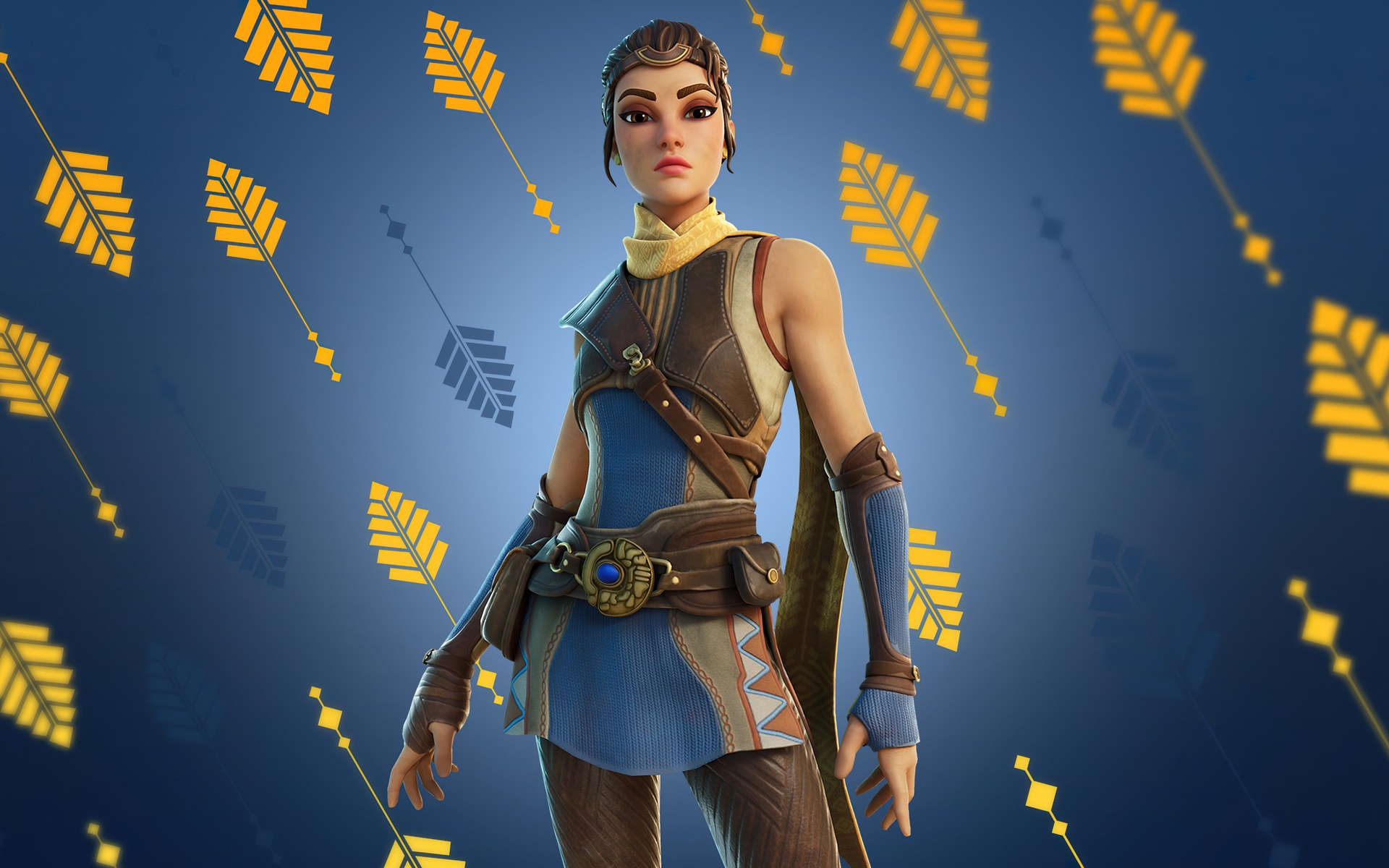 Fortnite Character with Arrow Background HD Wallpaper