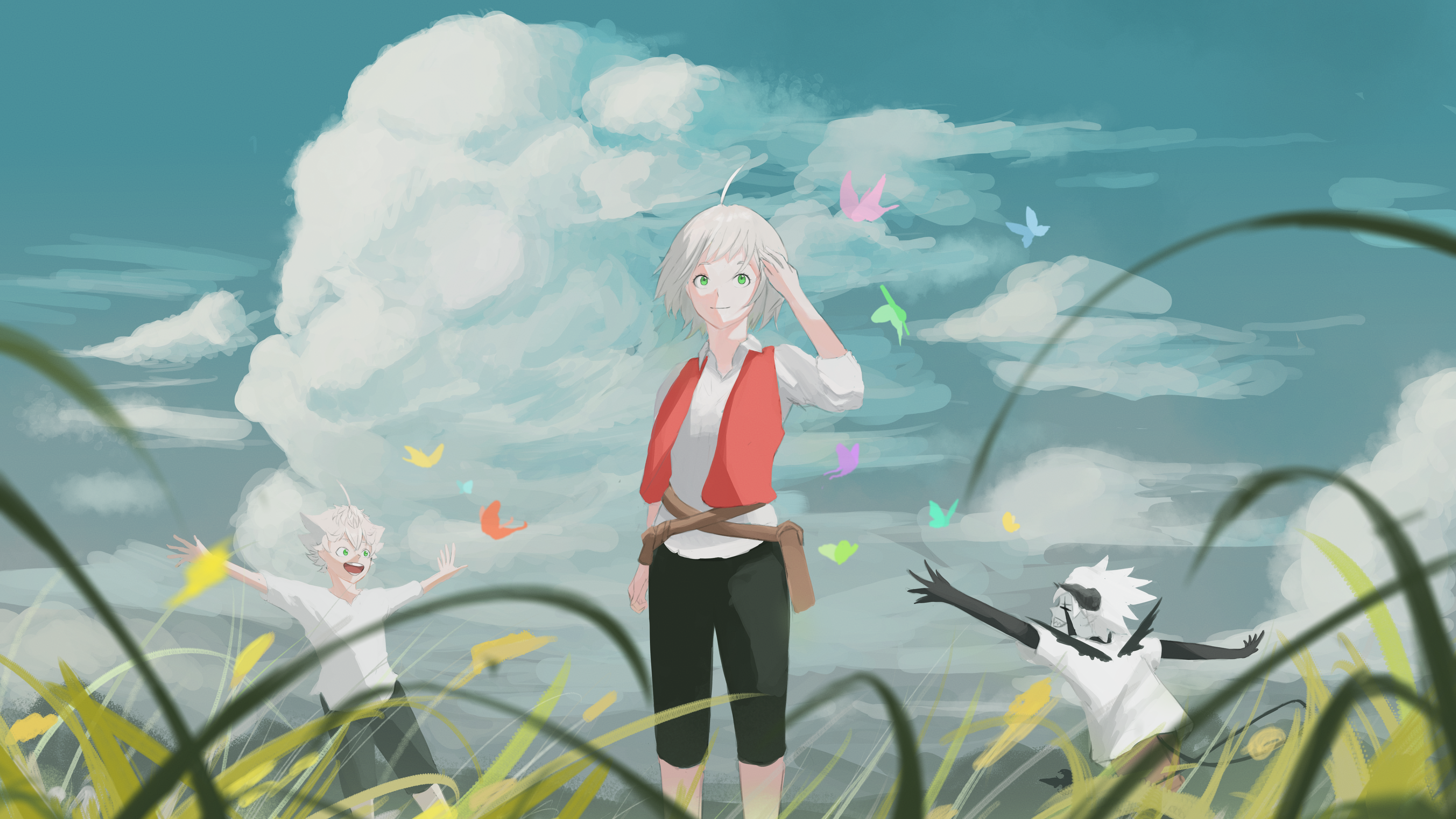 Characters from Black Clover in a field HD Wallpaper