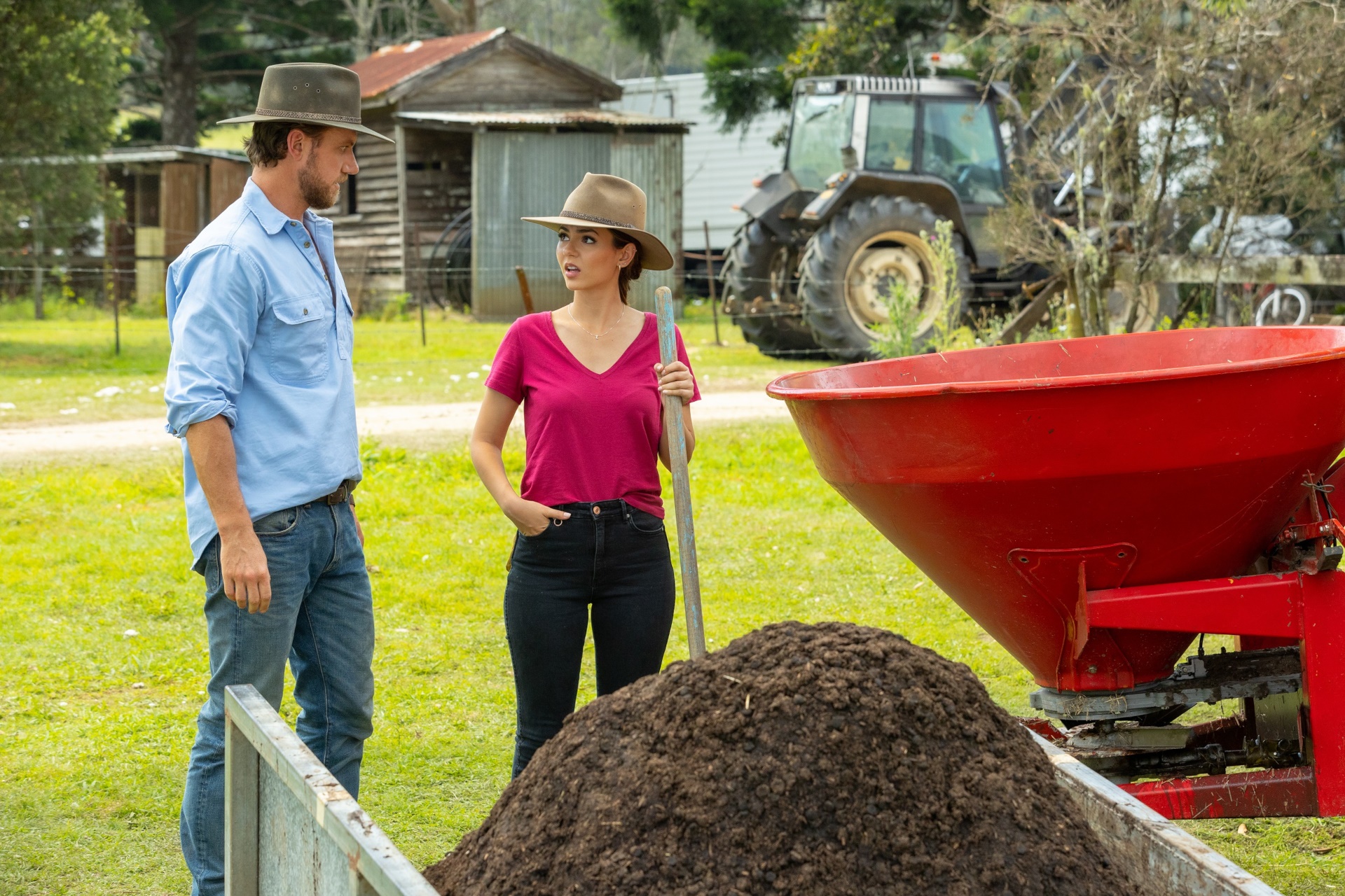 Victoria Justice and Adam Demos on a farm HD Wallpaper