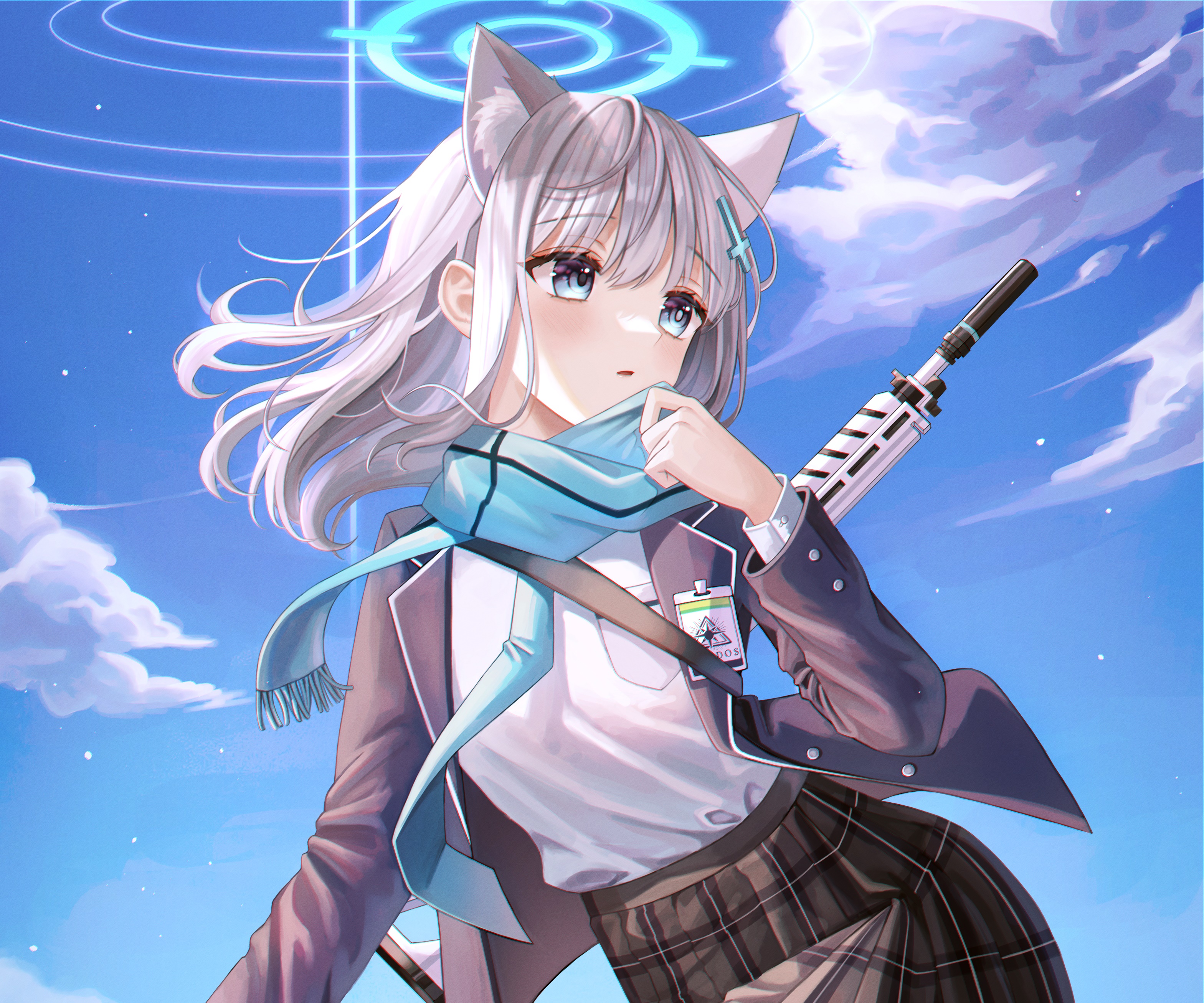 Shiroko Sunaookami from Blue Archive HD Wallpaper