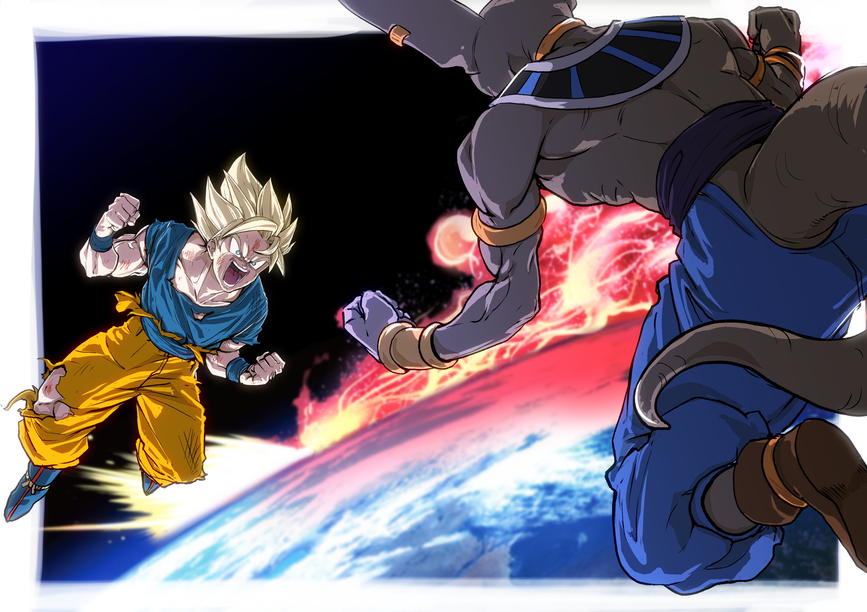 Goku vs. Beerus from Dragon Ball Super HD Wallpaper