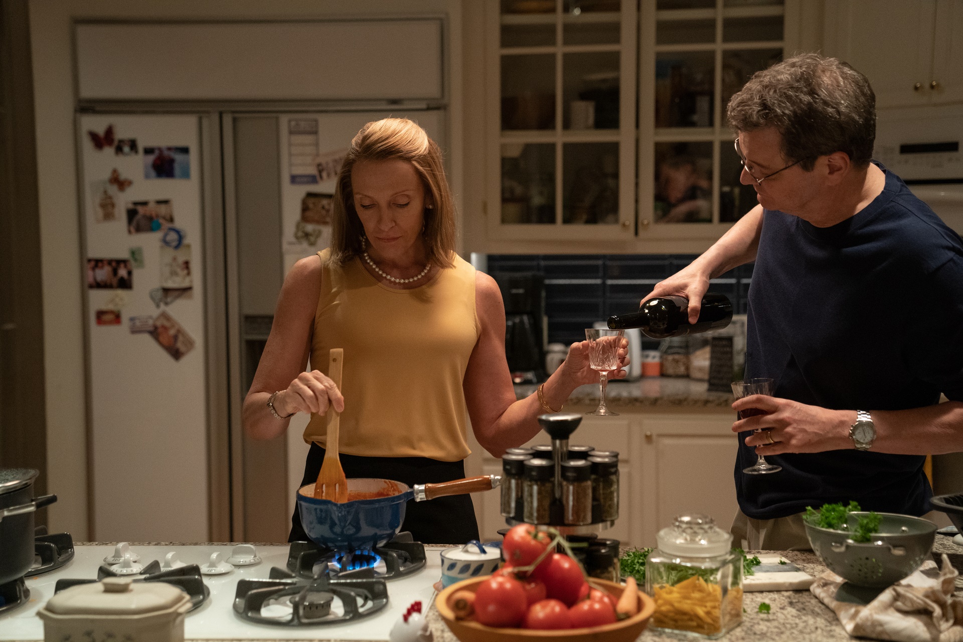 Colin Firth and Toni Collette in The Staircase HD Wallpaper