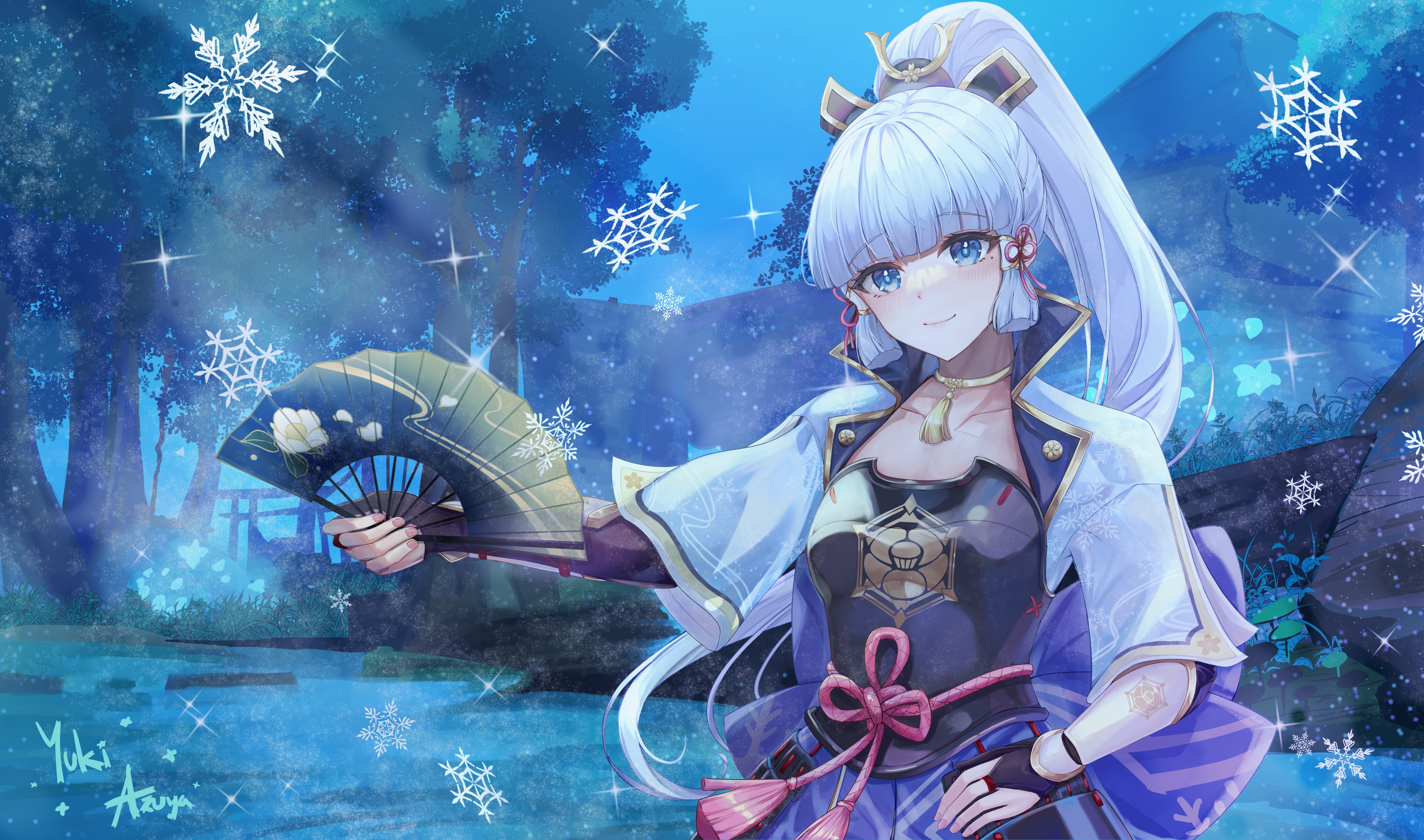 Kamisato Ayaka from Genshin Impact 4K HD Wallpaper