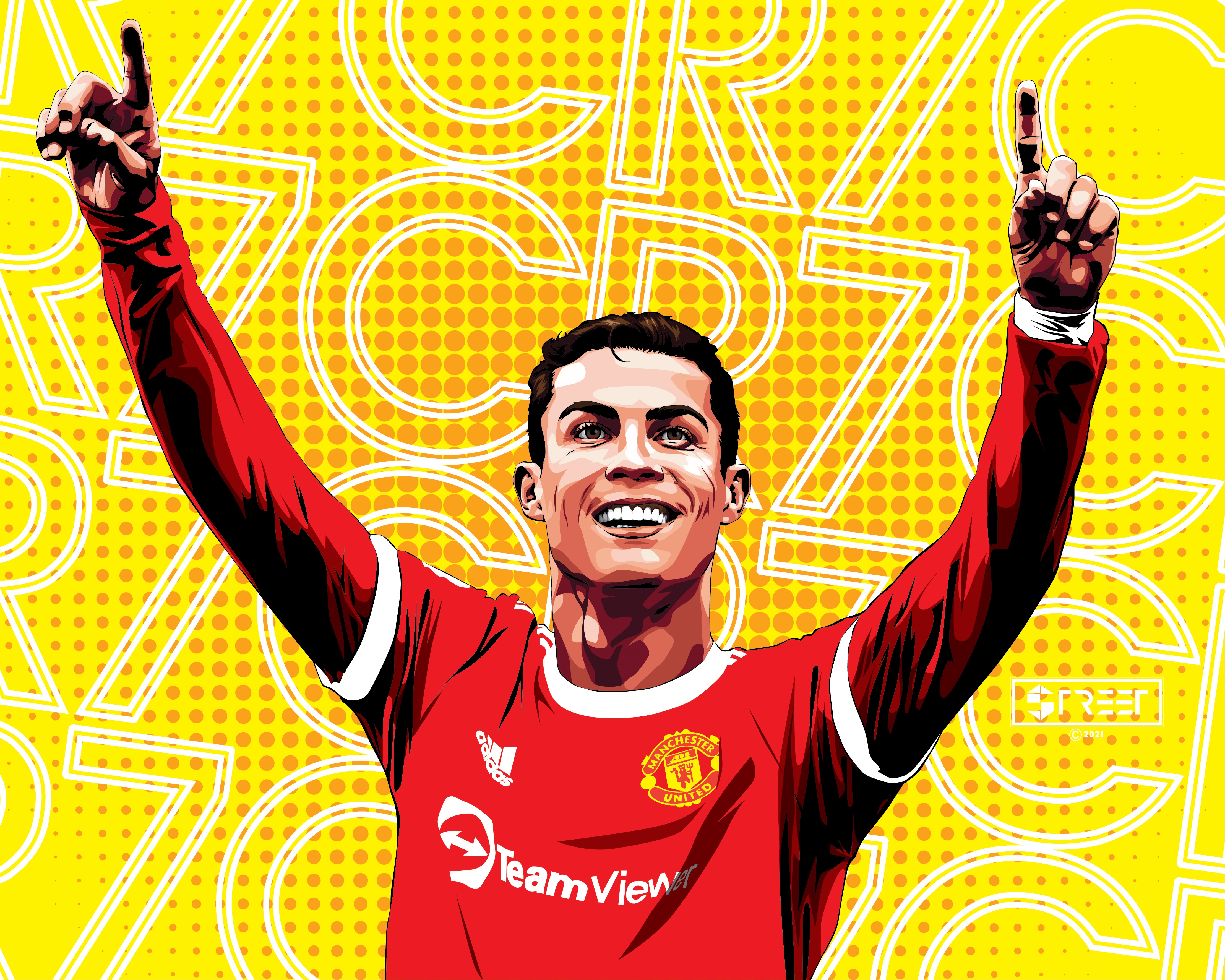 Cristiano Ronaldo in Manchester United Jersey HD Wallpaper