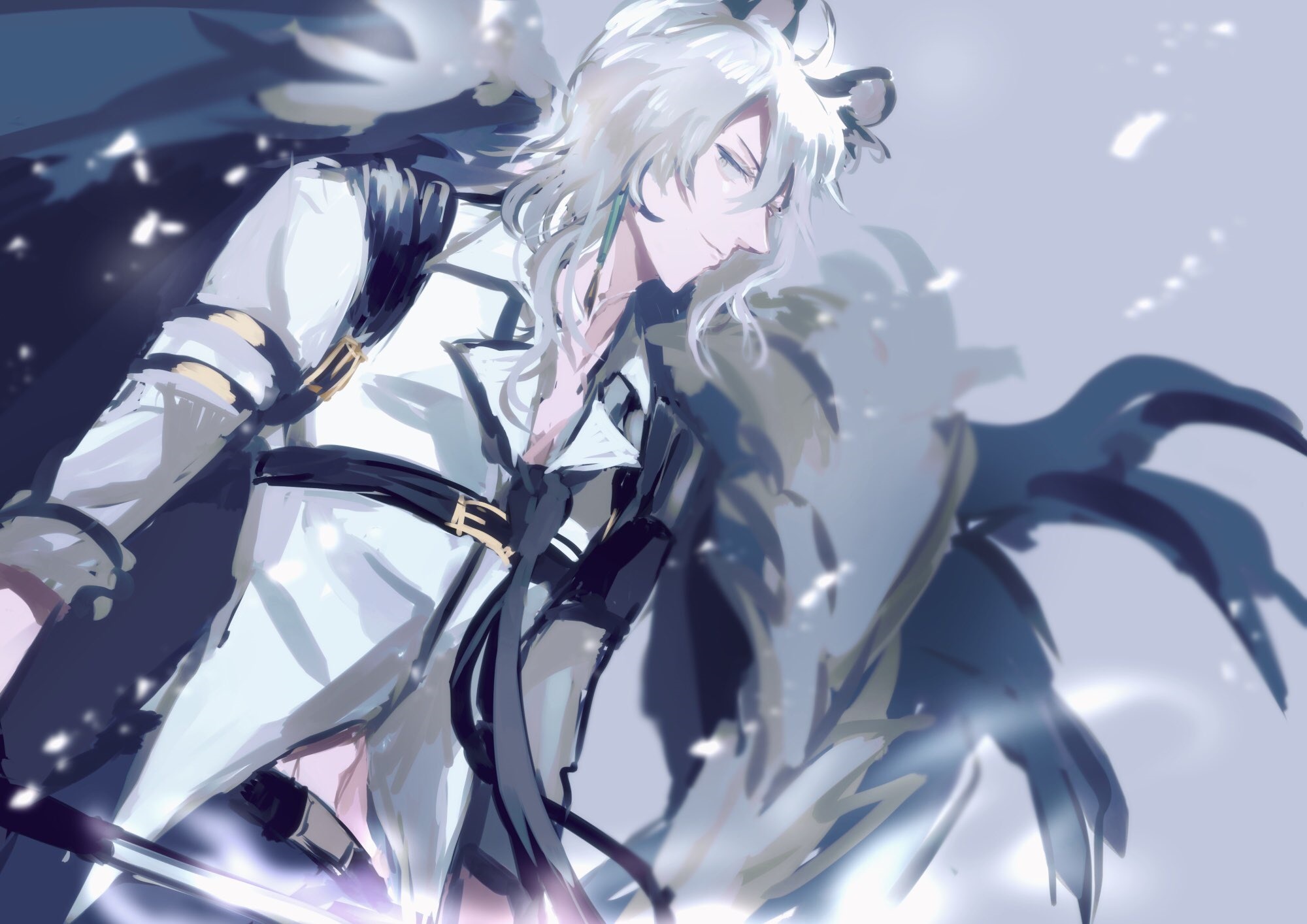 SilverAsh from Arknights with wings HD Wallpaper