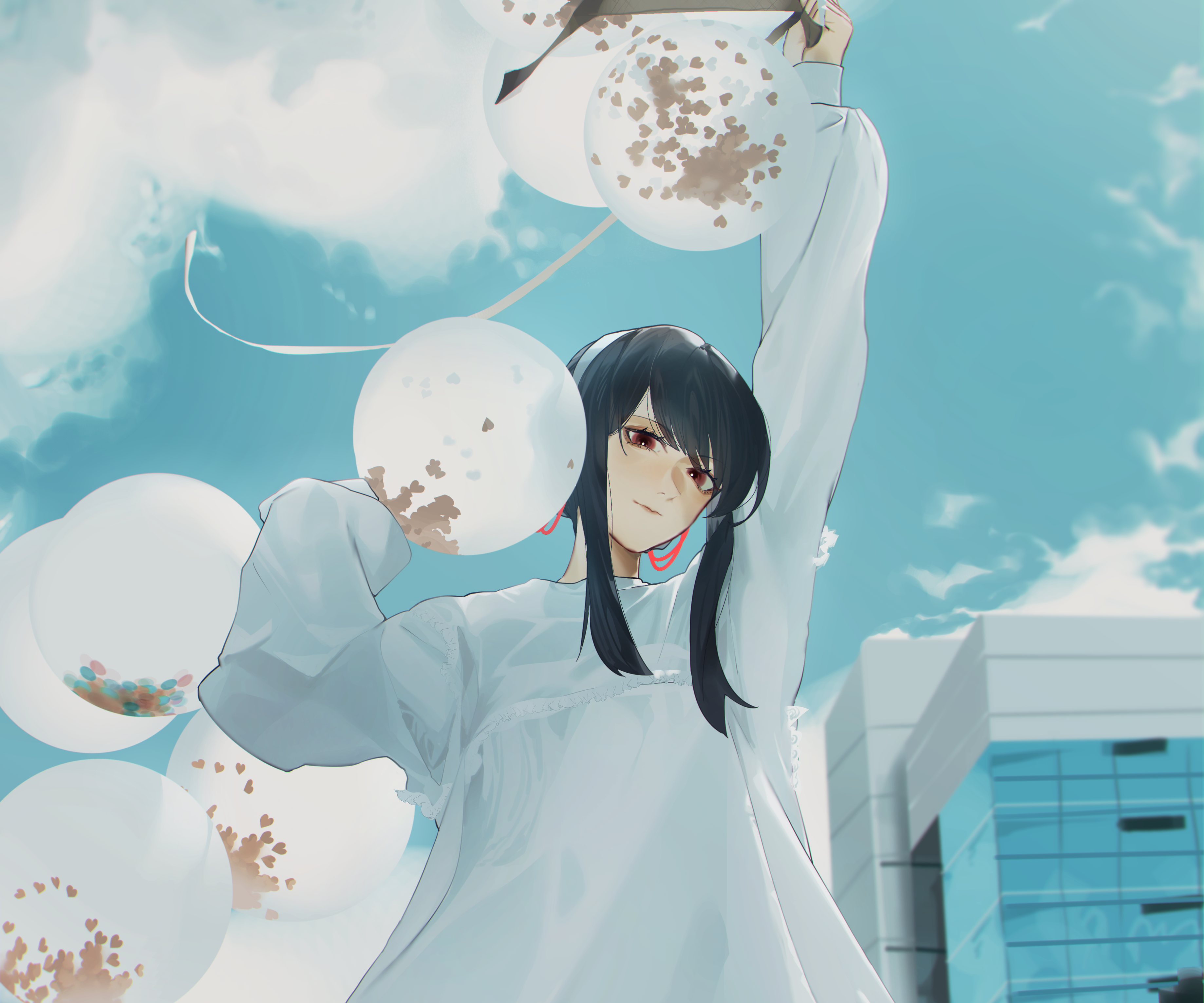 Yor Forger from Spy X Family with balloons HD Wallpaper