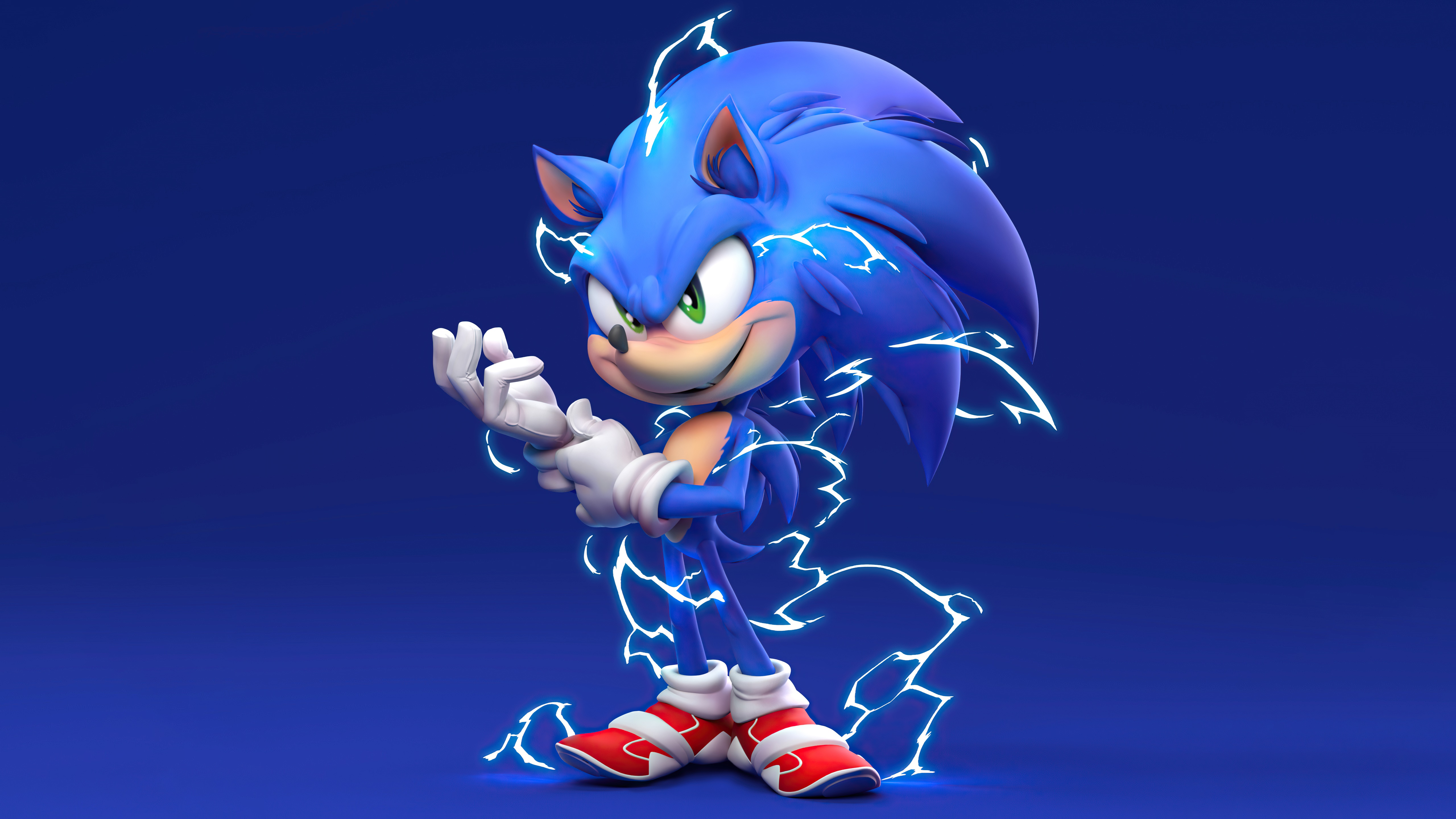 Sonic the Hedgehog with lightning 4K HD Wallpaper
