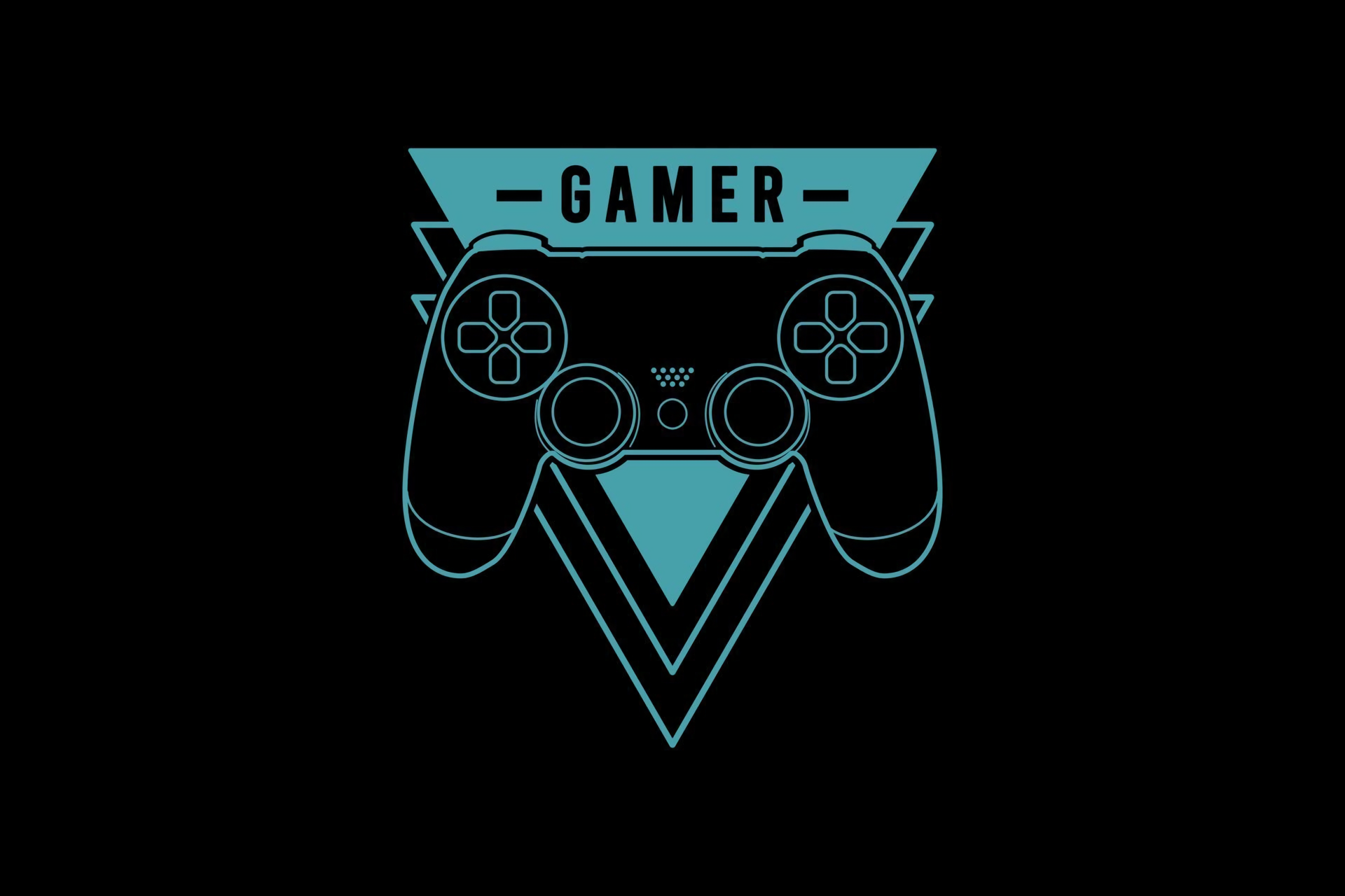 Gamer logo with video game controller HD Wallpaper
