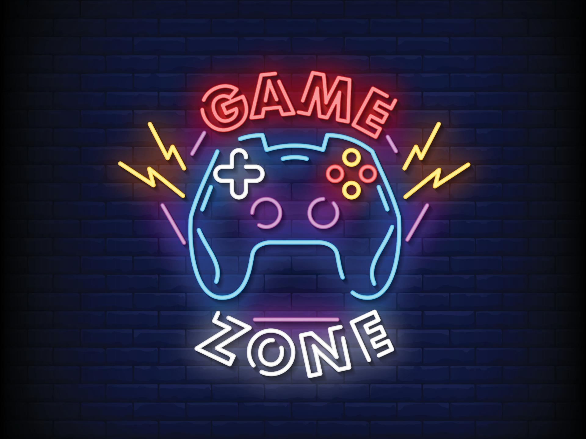 Neon Game Zone Controller Sign HD Wallpaper