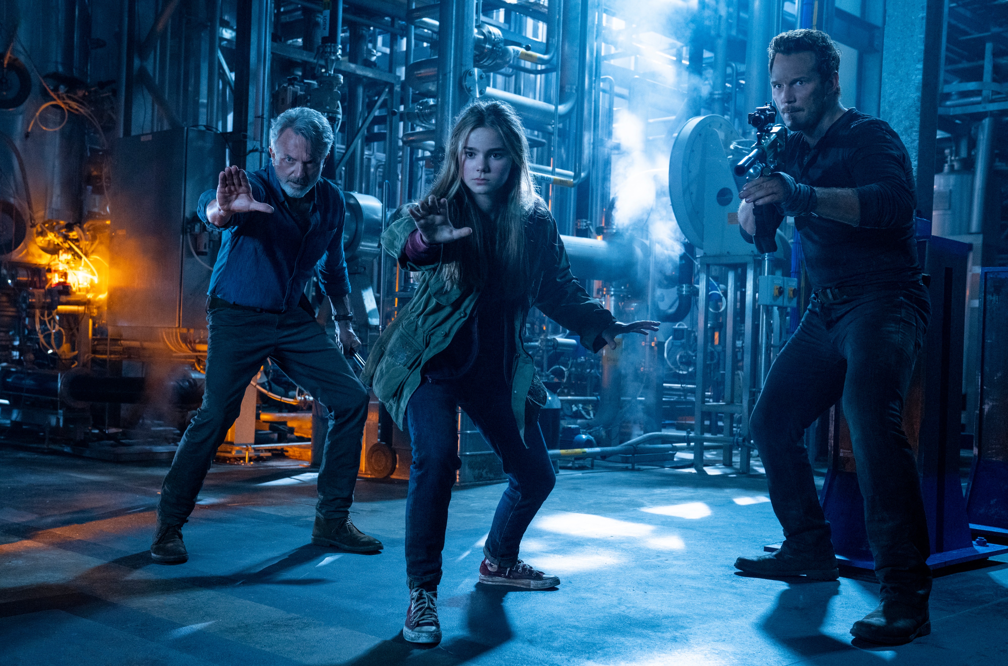 Jurassic World: Dominion 4K - Chris Pratt, Sam Neill, Isabella Sermon HD Wallpaper