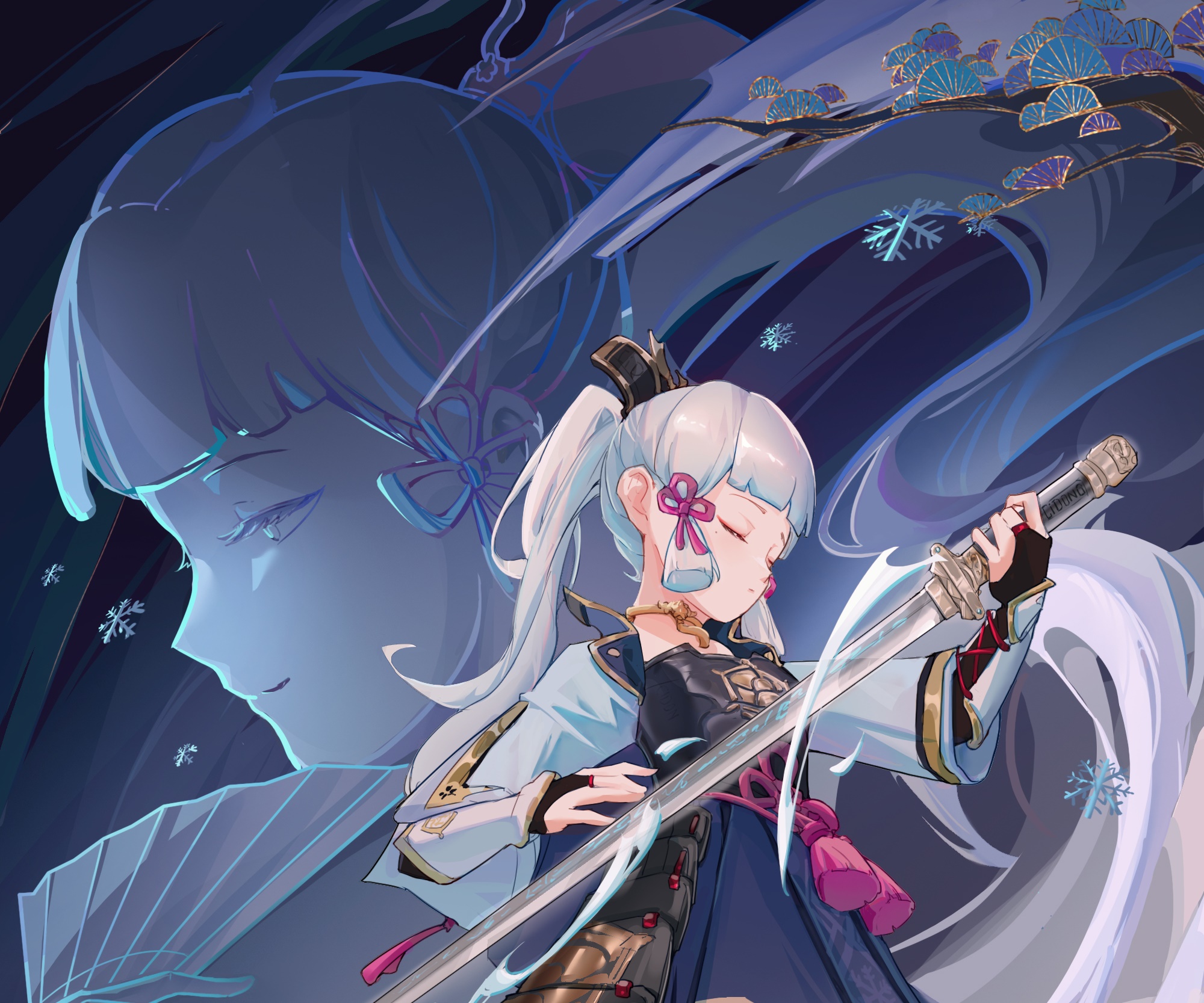 Kamisato Ayaka from Genshin Impact HD Wallpaper