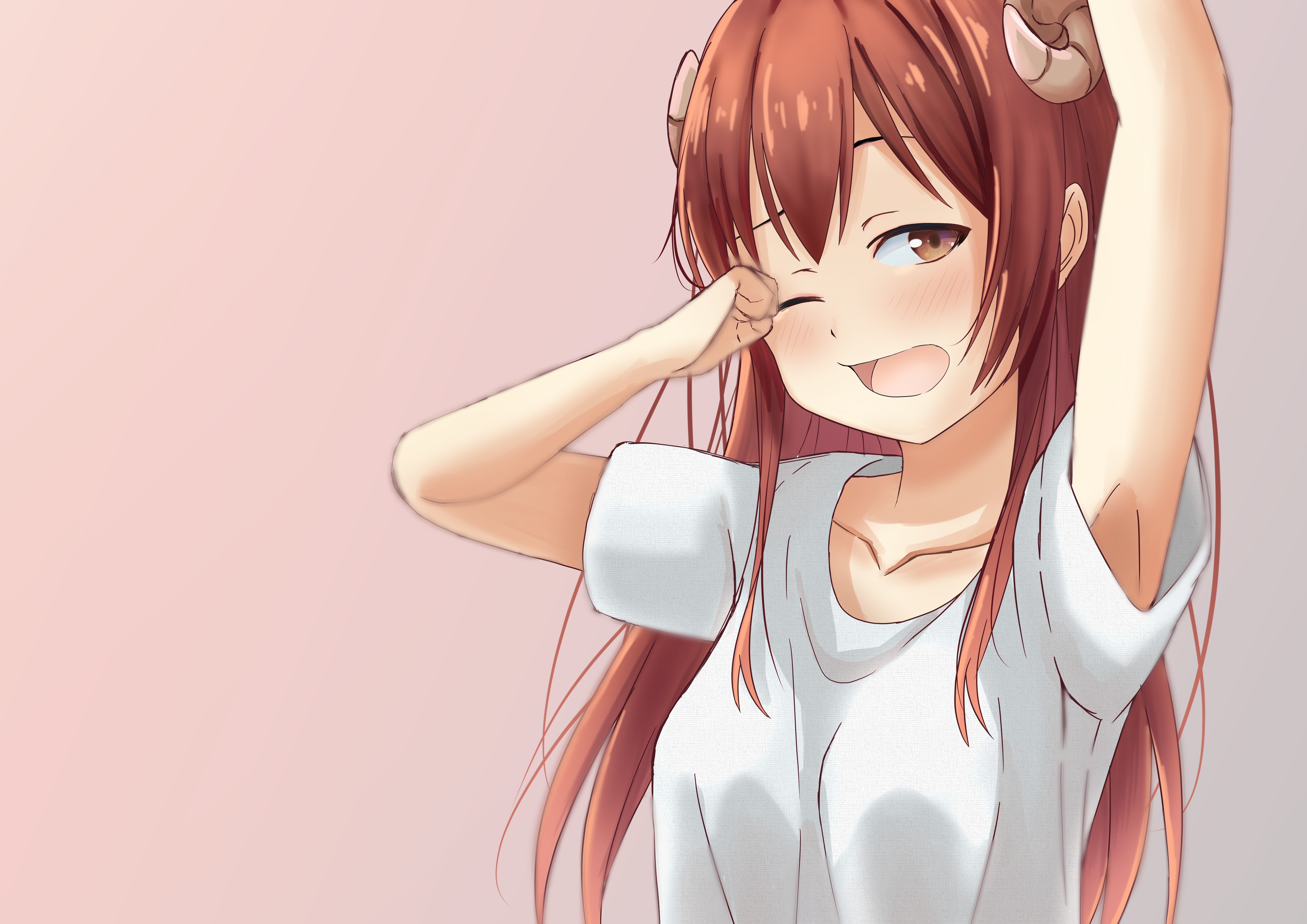 Yuuko Yoshida from The Demon Girl Next Door 4K HD Wallpaper