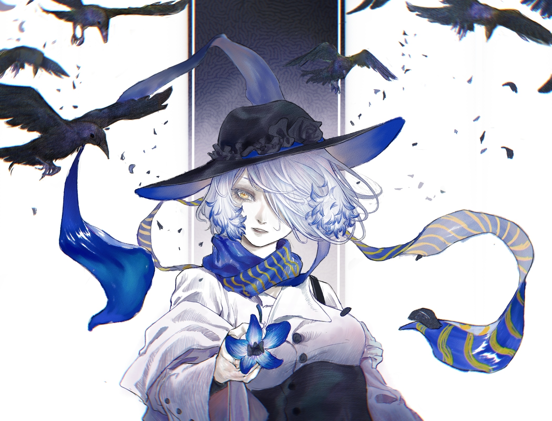 Orchid from Arknights with Crows HD Wallpaper
