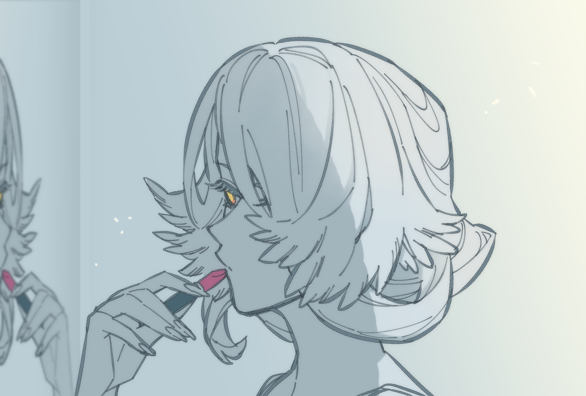 Orchid from Arknights applying lipstick HD Wallpaper