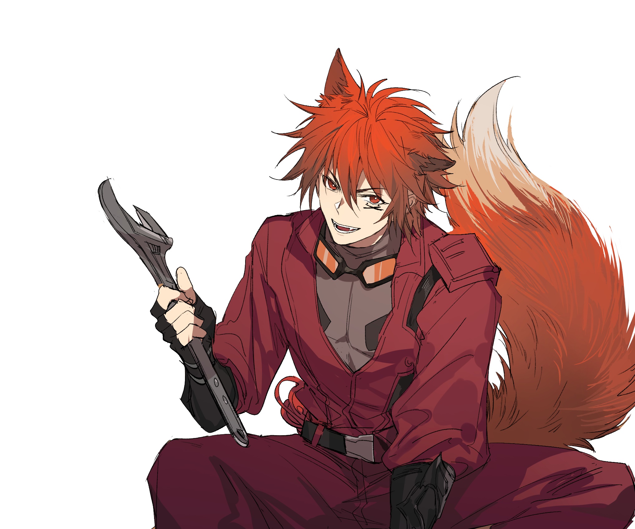 Chiave from Arknights holding a wrench HD Wallpaper
