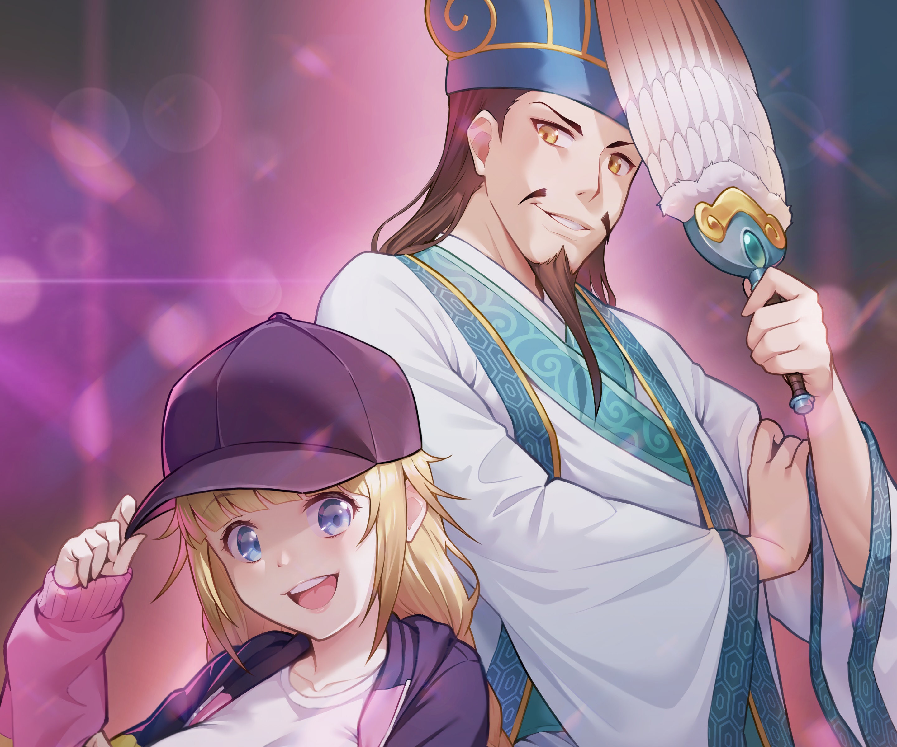 Eiko Tsukimi and Kongming Zhuge from Ya Boy Kongming! HD Wallpaper