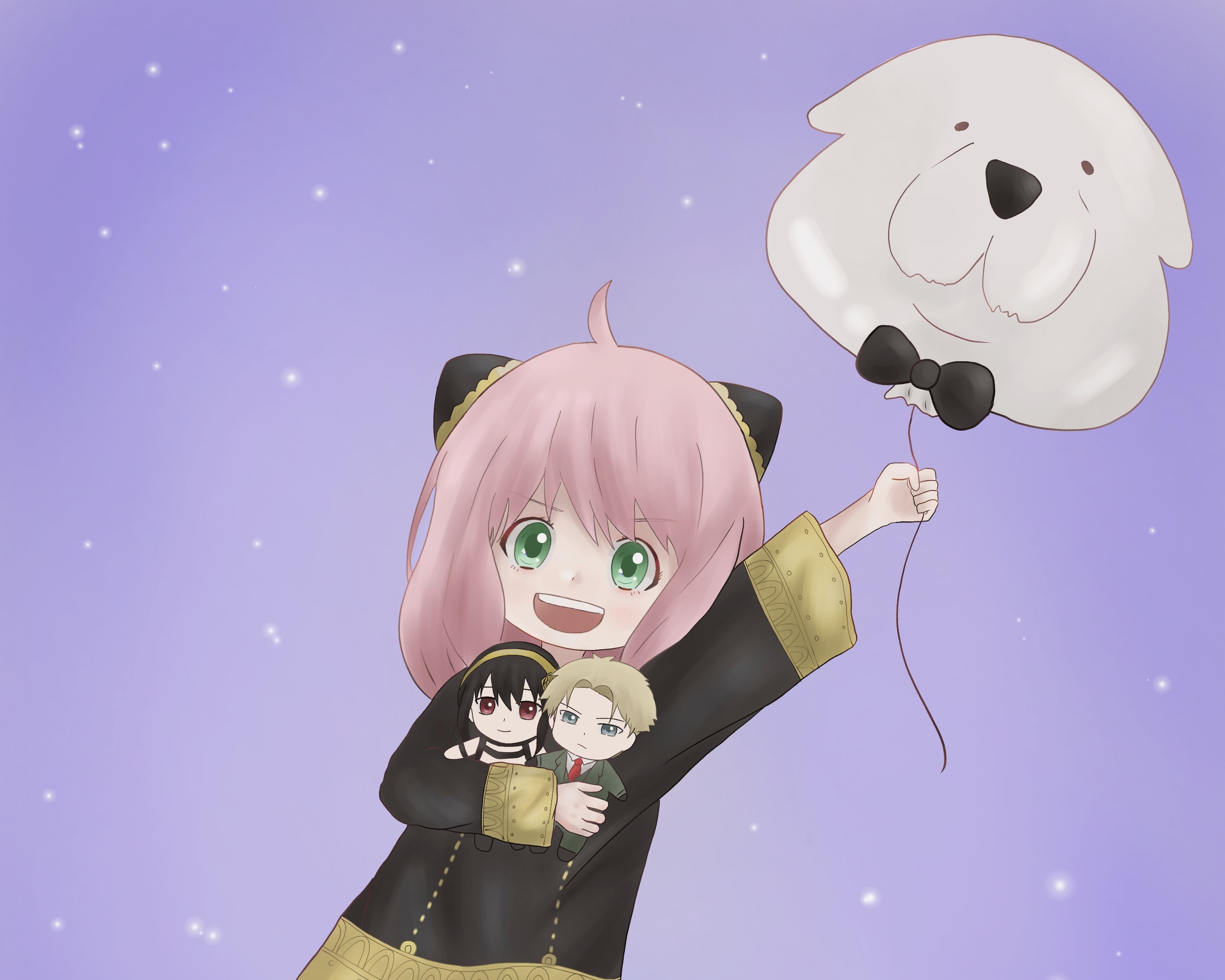 Anya Forger from Spy X Family holding a dog balloon HD Wallpaper