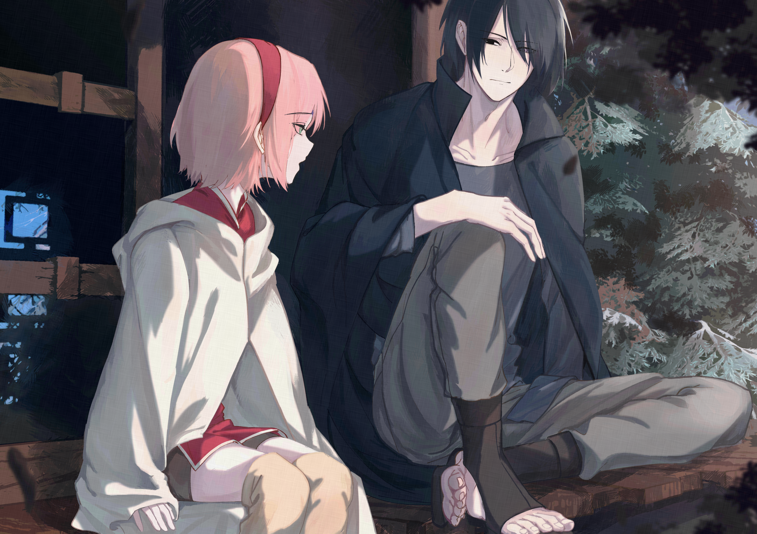 Sakura and Sasuke from Naruto HD Wallpaper