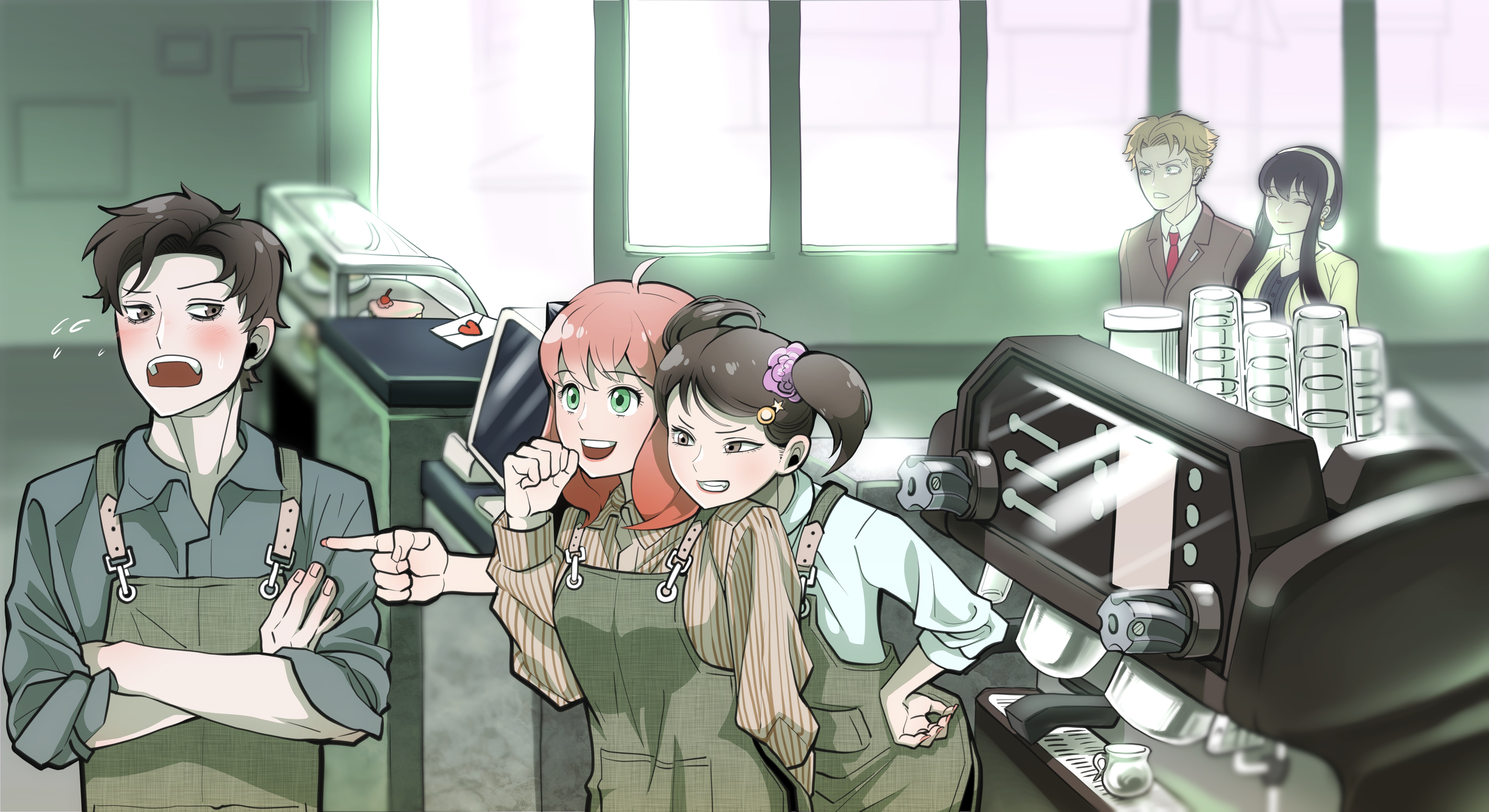 Anya Forger from Spy X Family at a cafe HD Wallpaper
