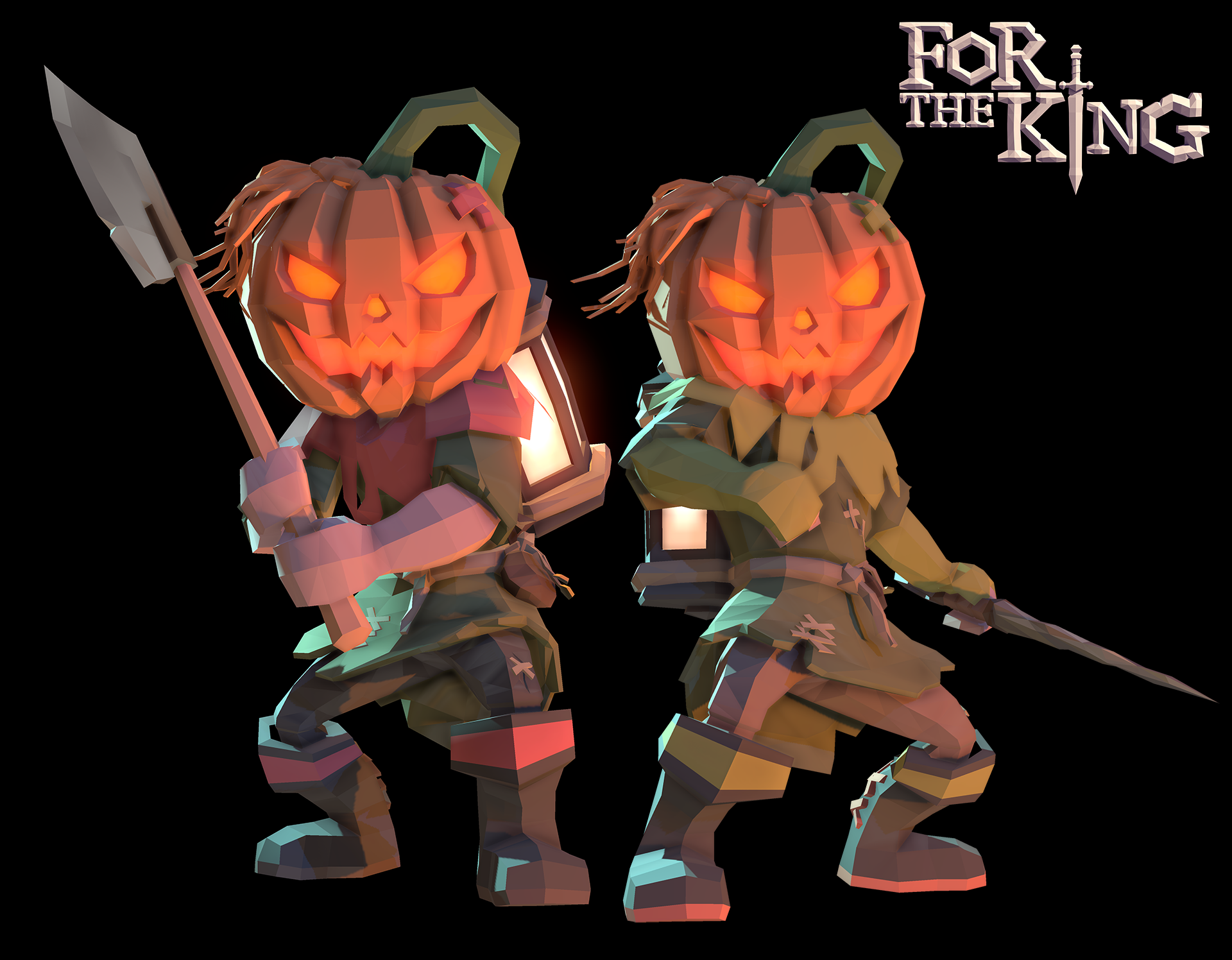 Two pumpkin-headed characters from For The King HD Wallpaper