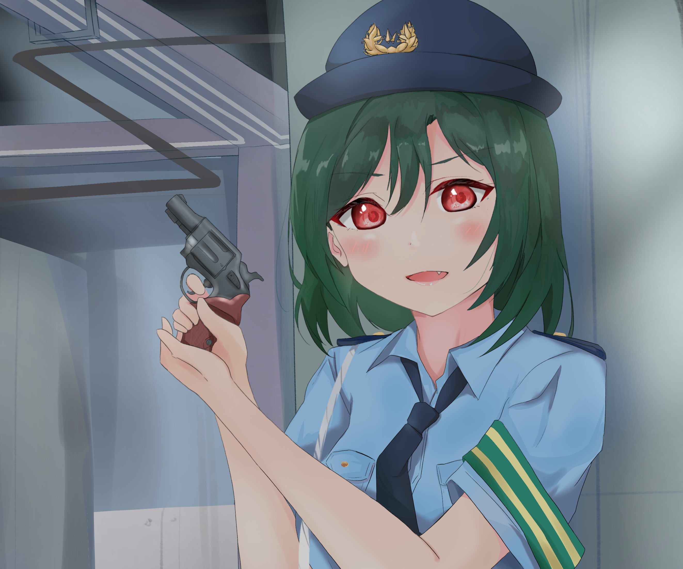 Shioriko Mifune from Love Live! Nijigasaki High School Idol Club holding a revolver HD Wallpaper