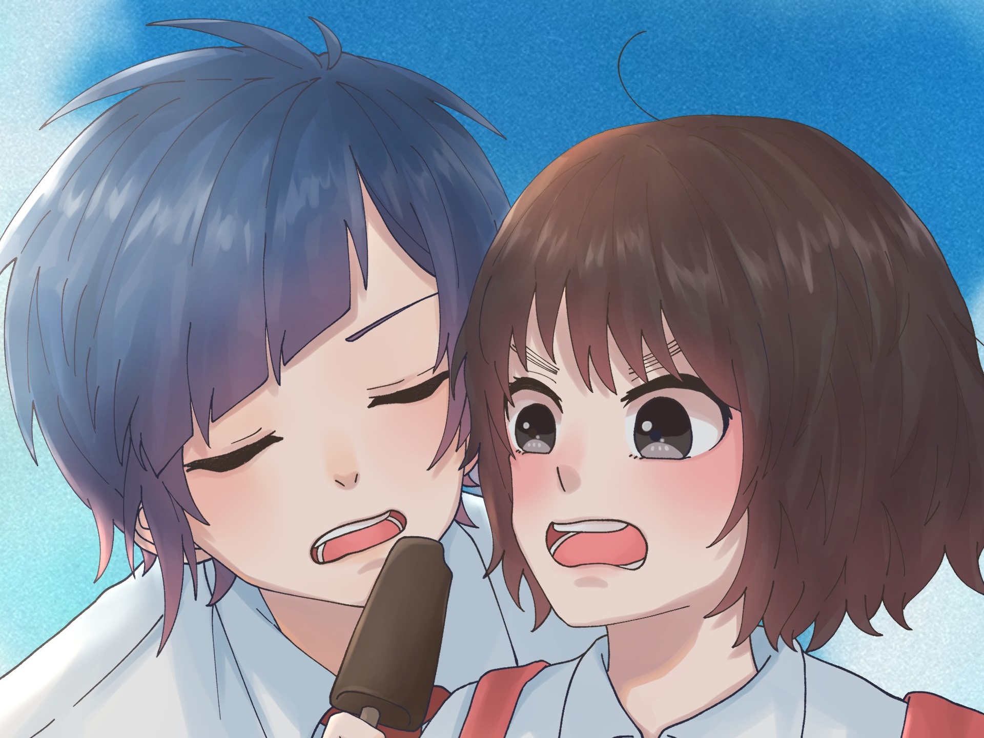 Hiyori Suzumi and Yujiro Someya from To Become A Real Heroine! HD Wallpaper