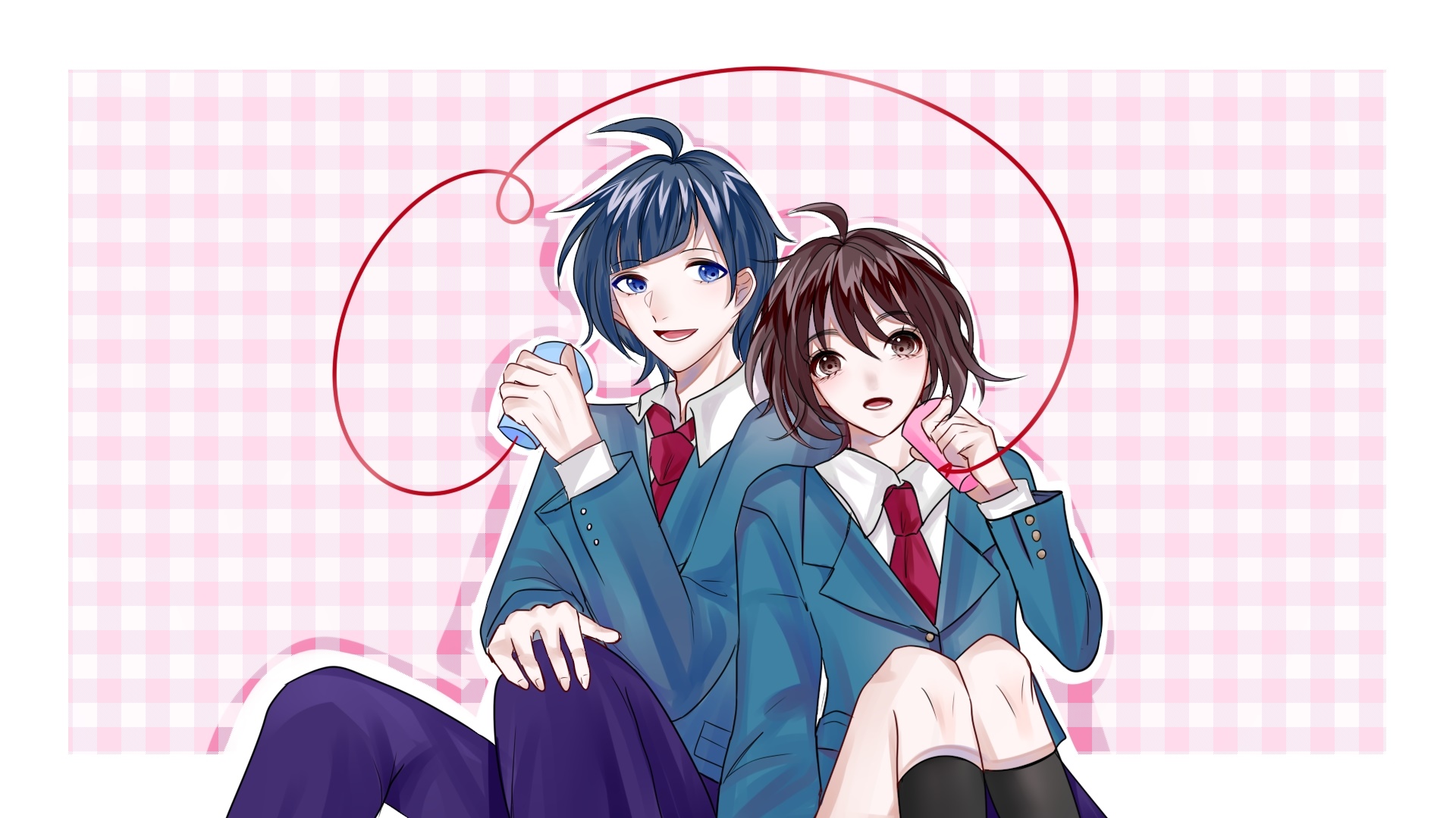 Hiyori Suzumi and Yujiro Someya from To Become A Real Heroine! HD Wallpaper