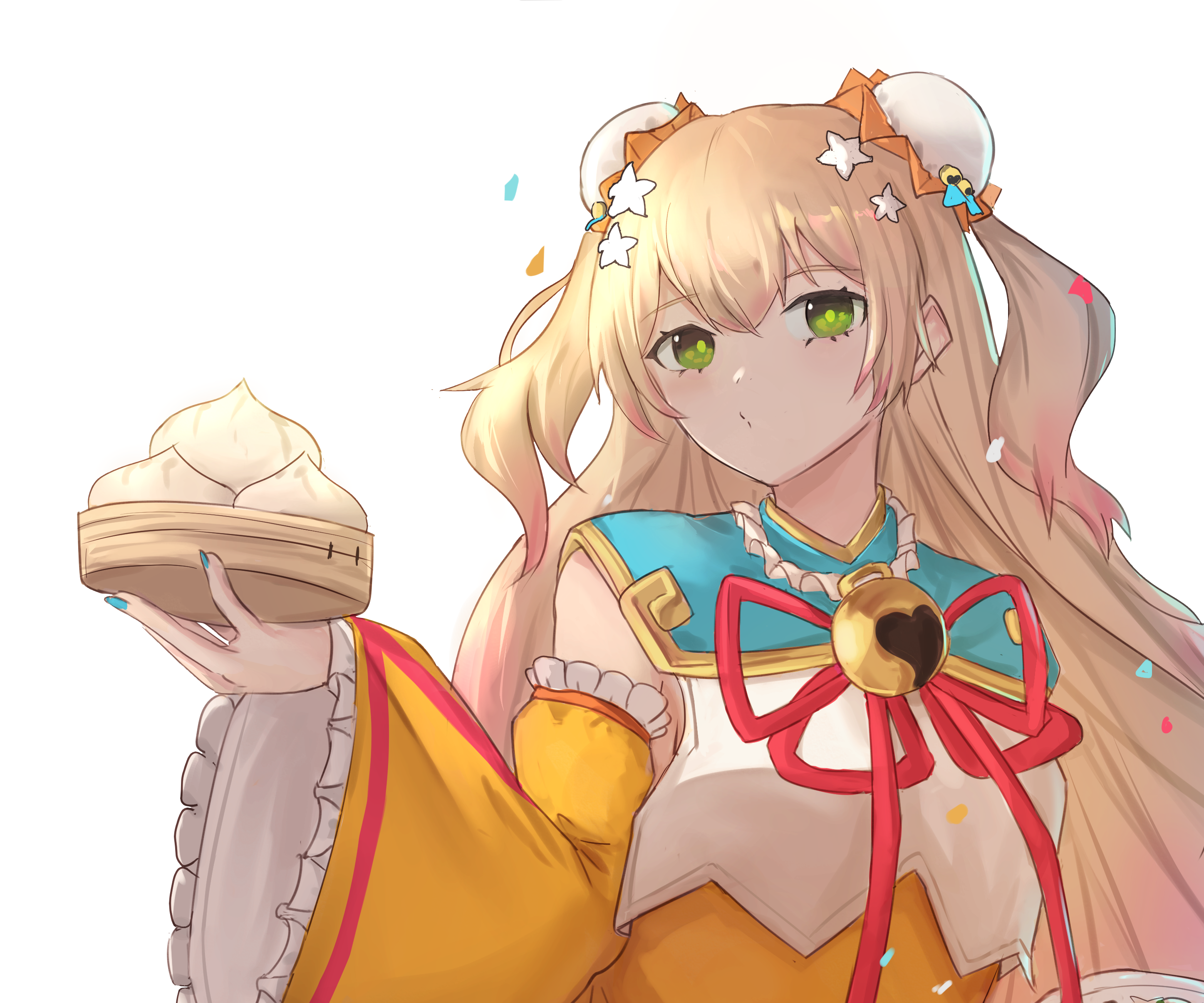 Momosuzu Nene from Hololive holding a steamed bun HD Wallpaper