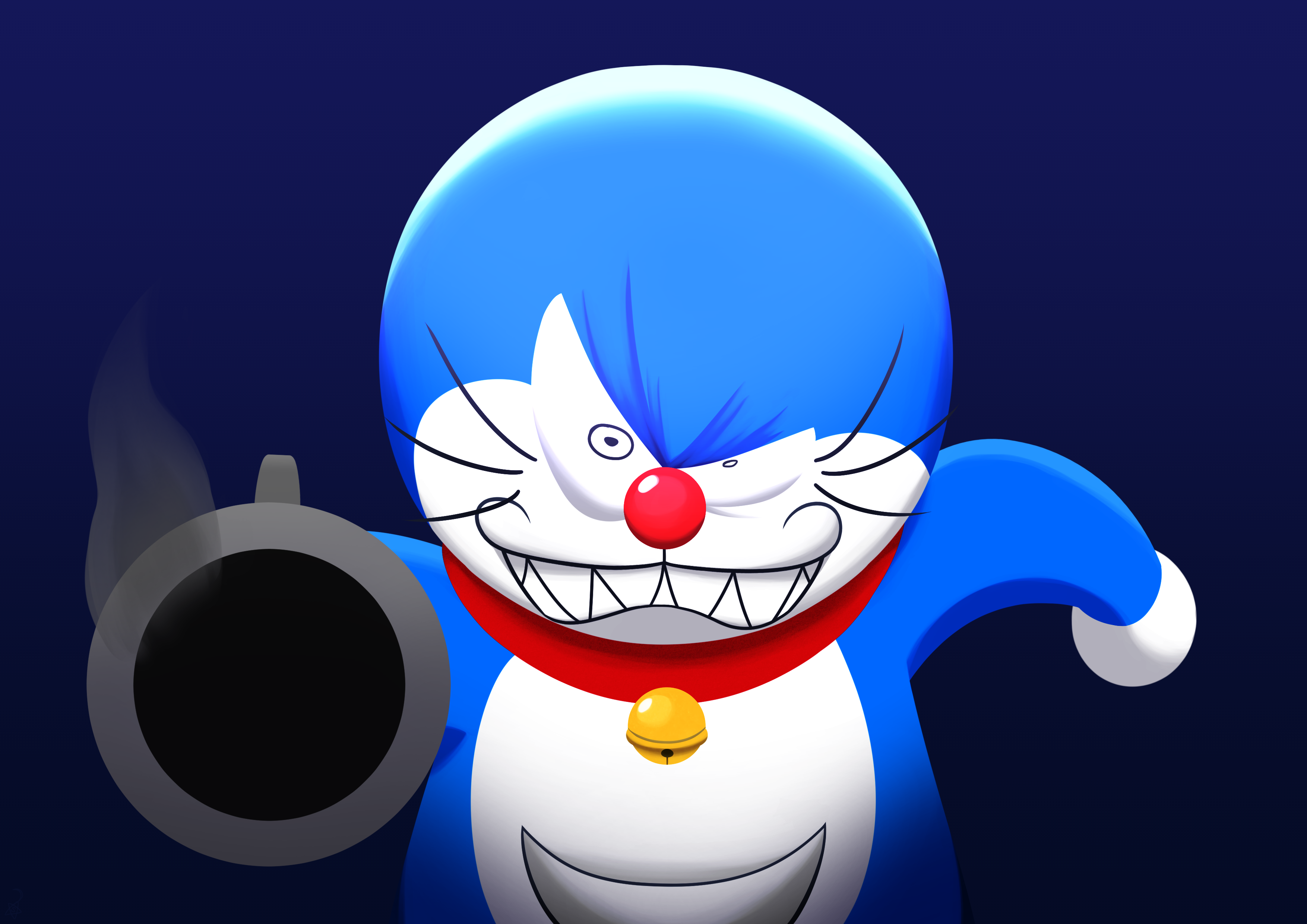 Doraemon with a gun HD Wallpaper