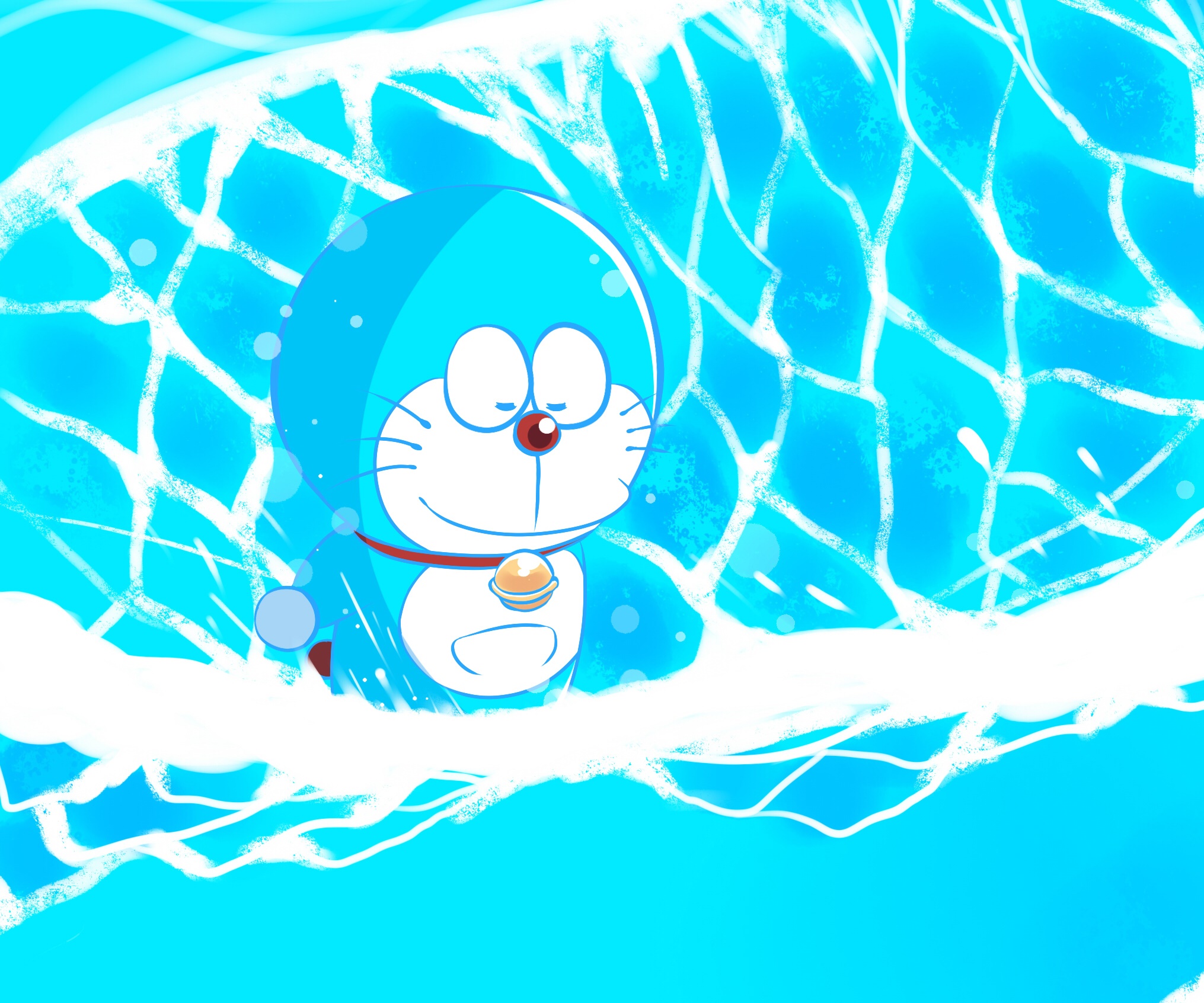 Doraemon in water HD Wallpaper