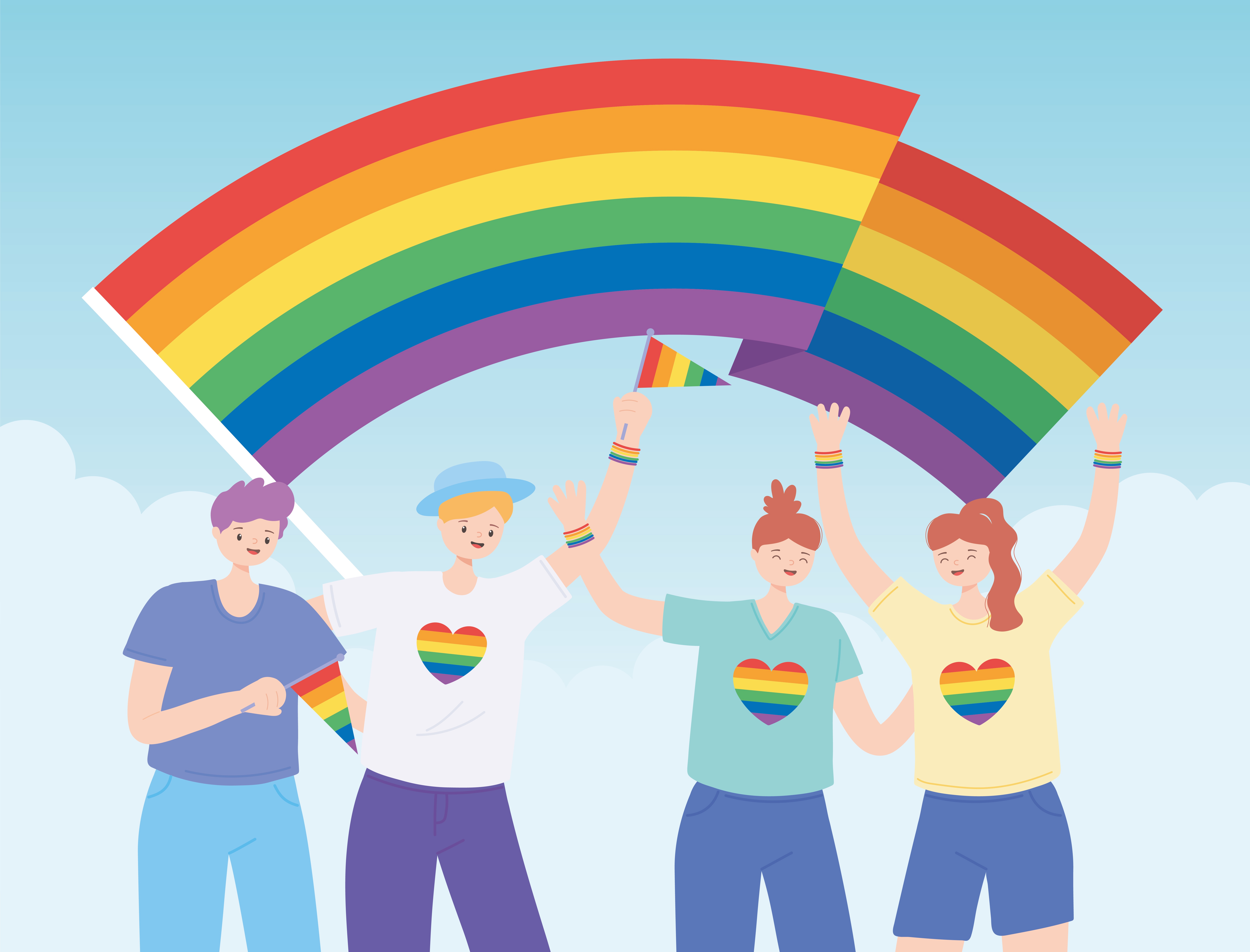 LGBTQ+ Pride Rainbow Flags HD Wallpaper