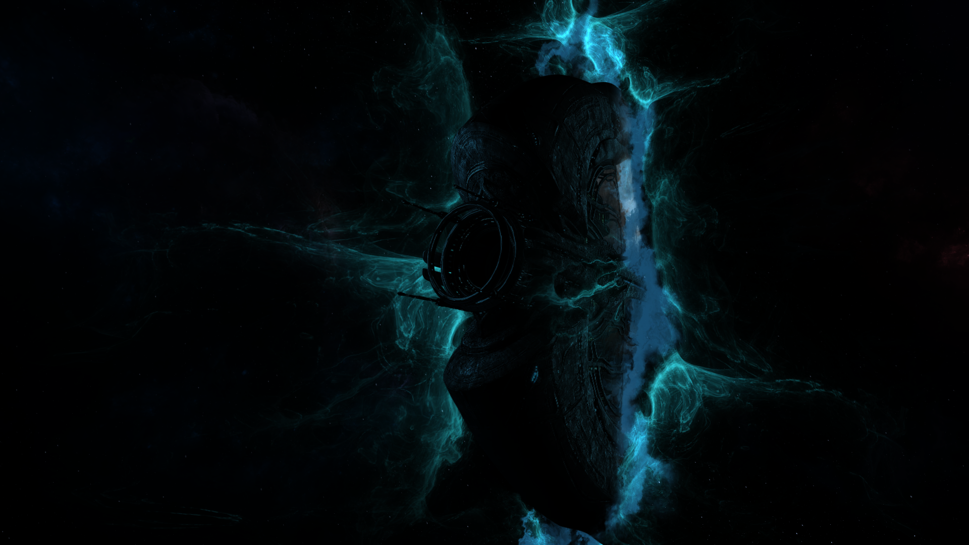 Warframe space nebula with ship HD Wallpaper