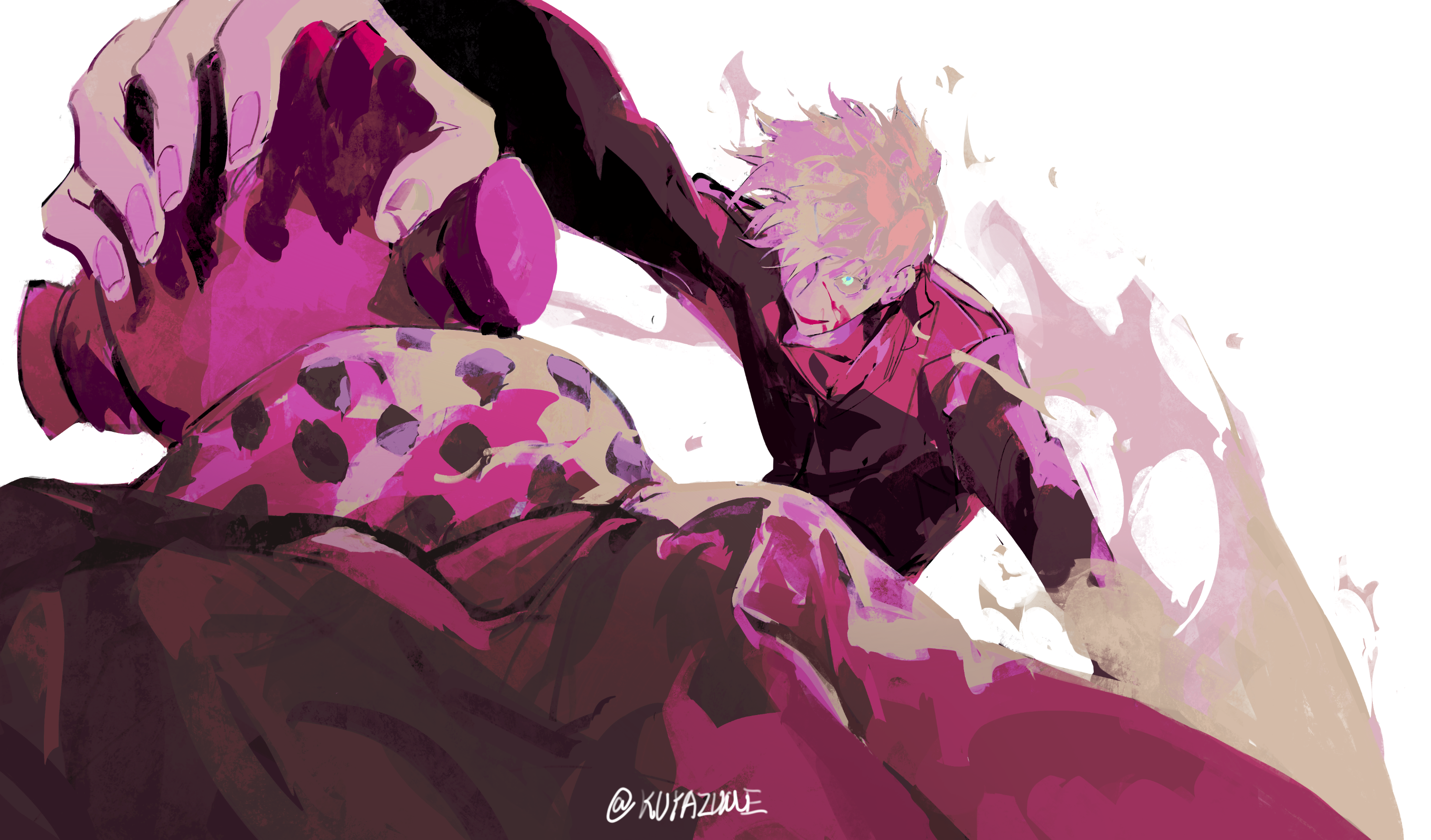 Satoru Gojo vs Jogo from Jujutsu Kaisen HD Wallpaper
